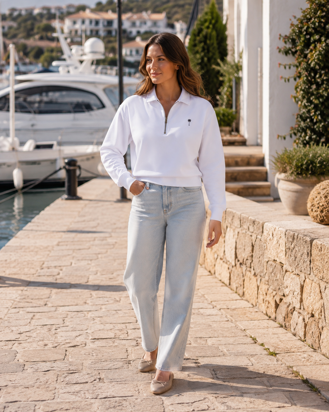 mariner and palm quarter zip sweatshirt women mockup 1.png