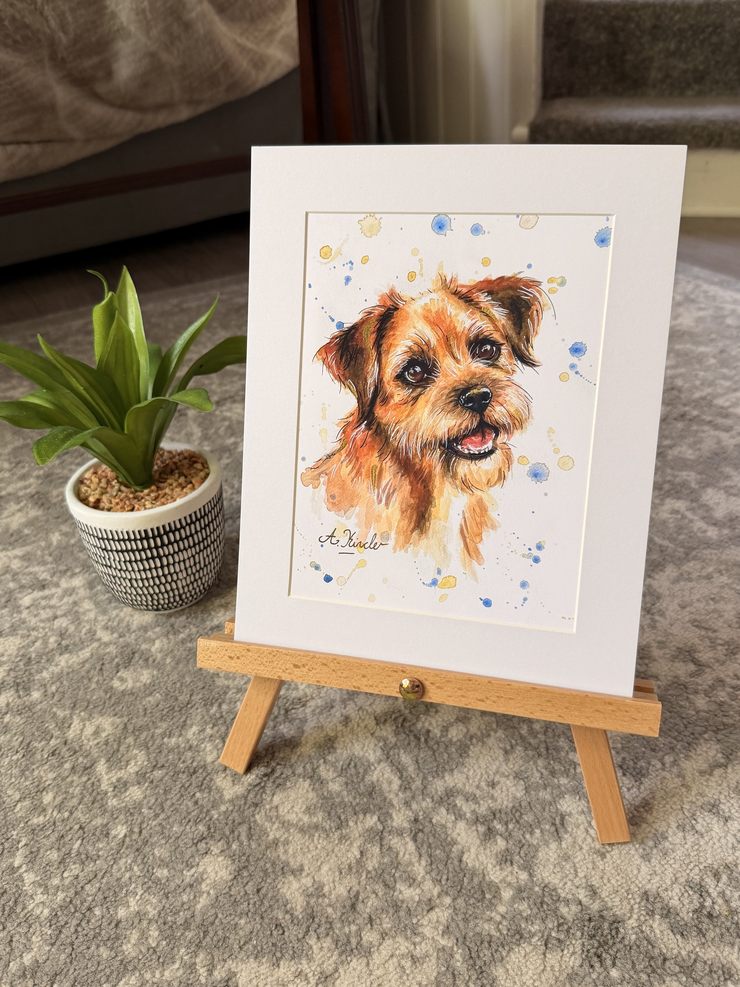 Border Terrier Watercolour Print