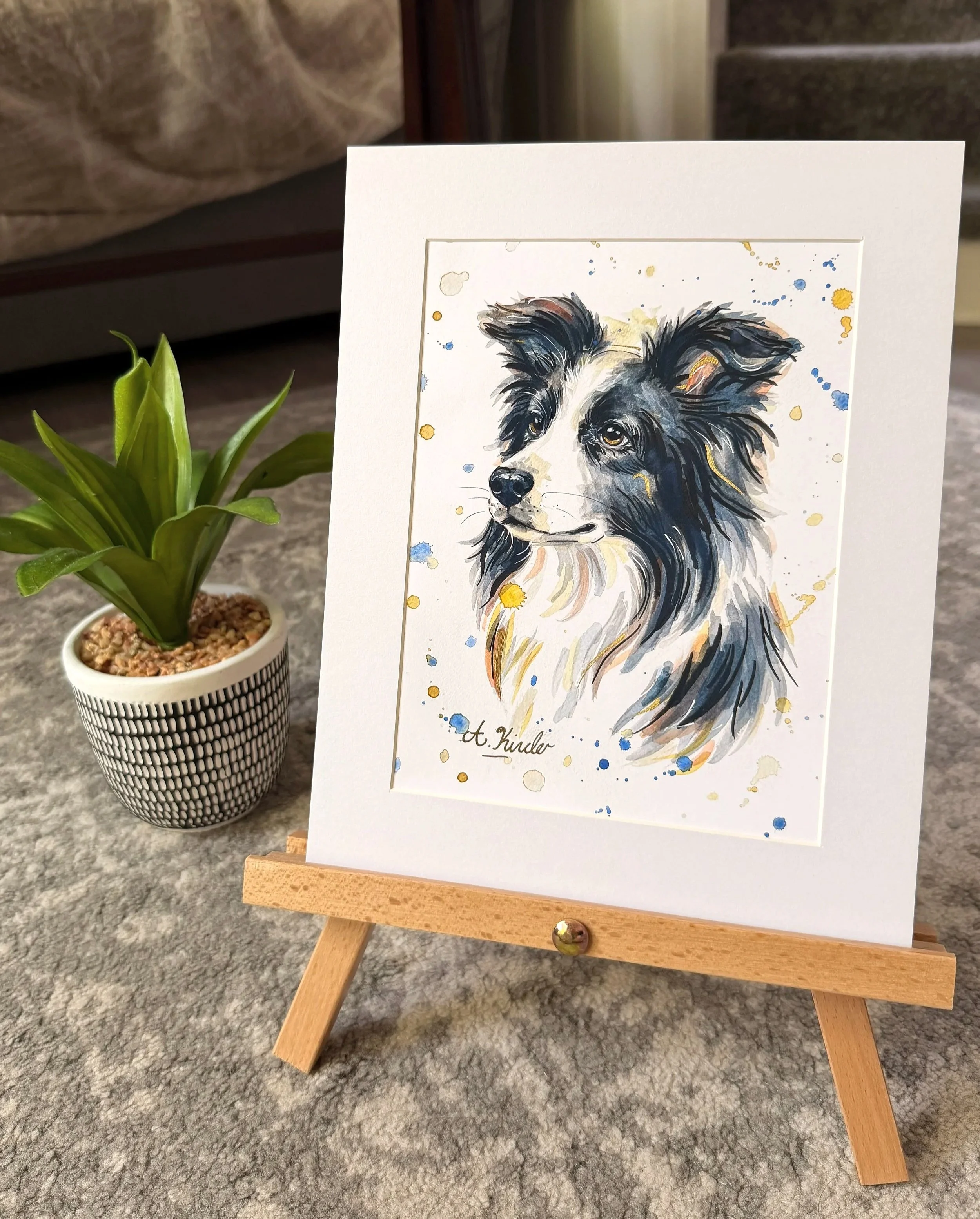 Border Collie Watercolour Print