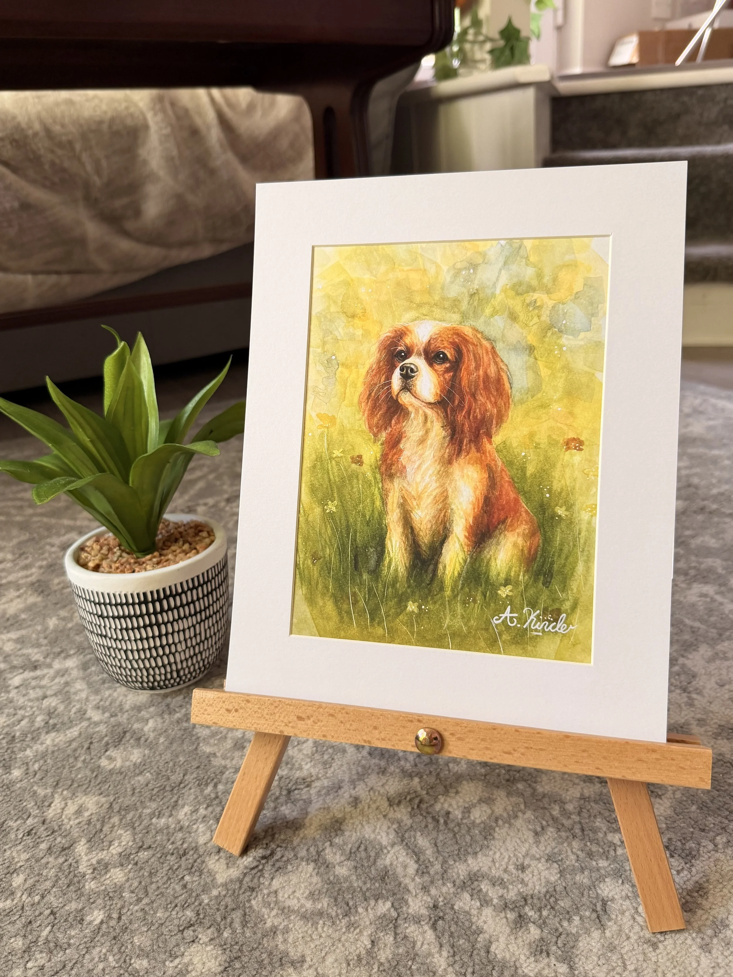 King Charles Spaniel Watercolour Print