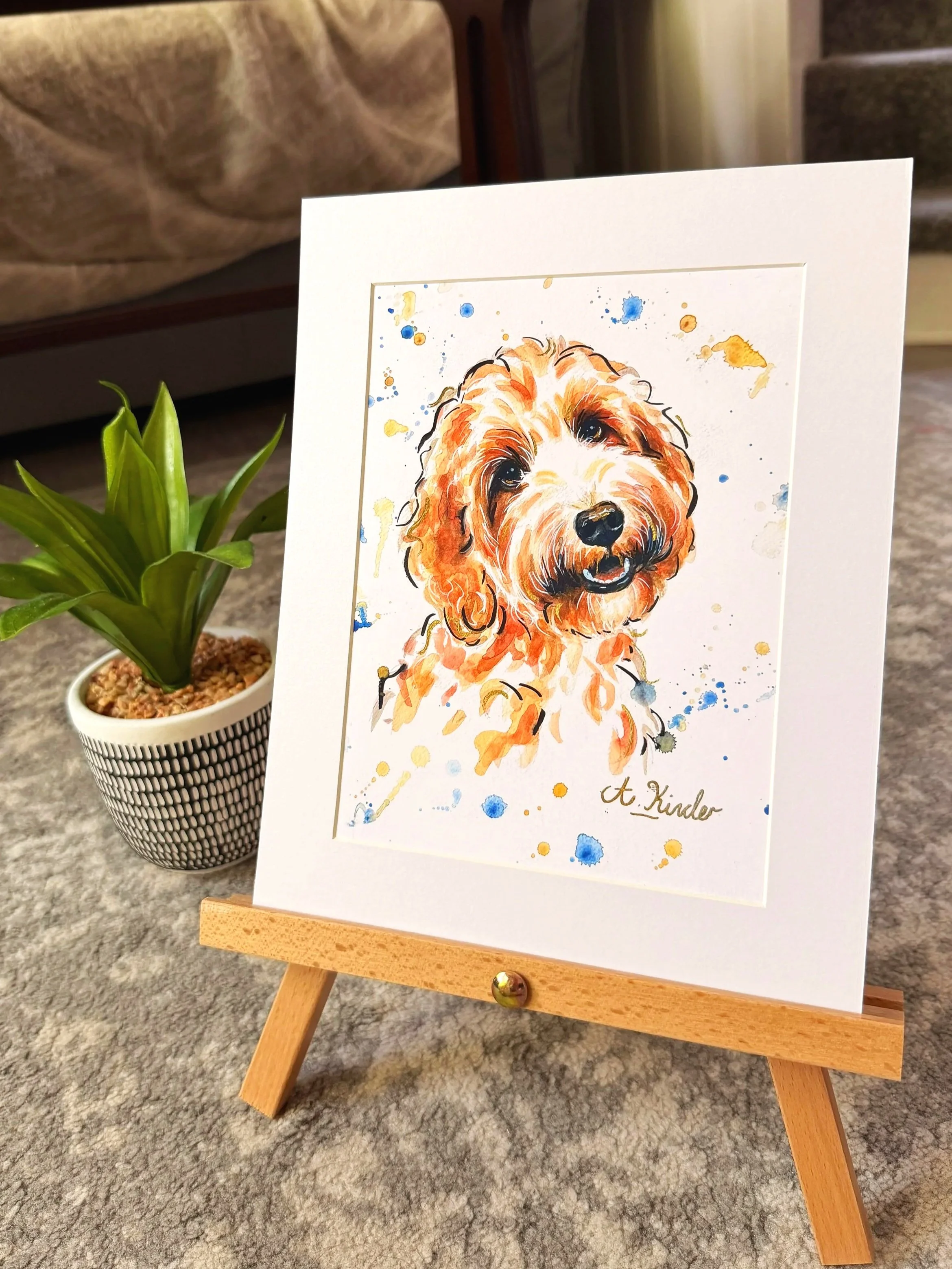 Labradoodle Watercolour Print