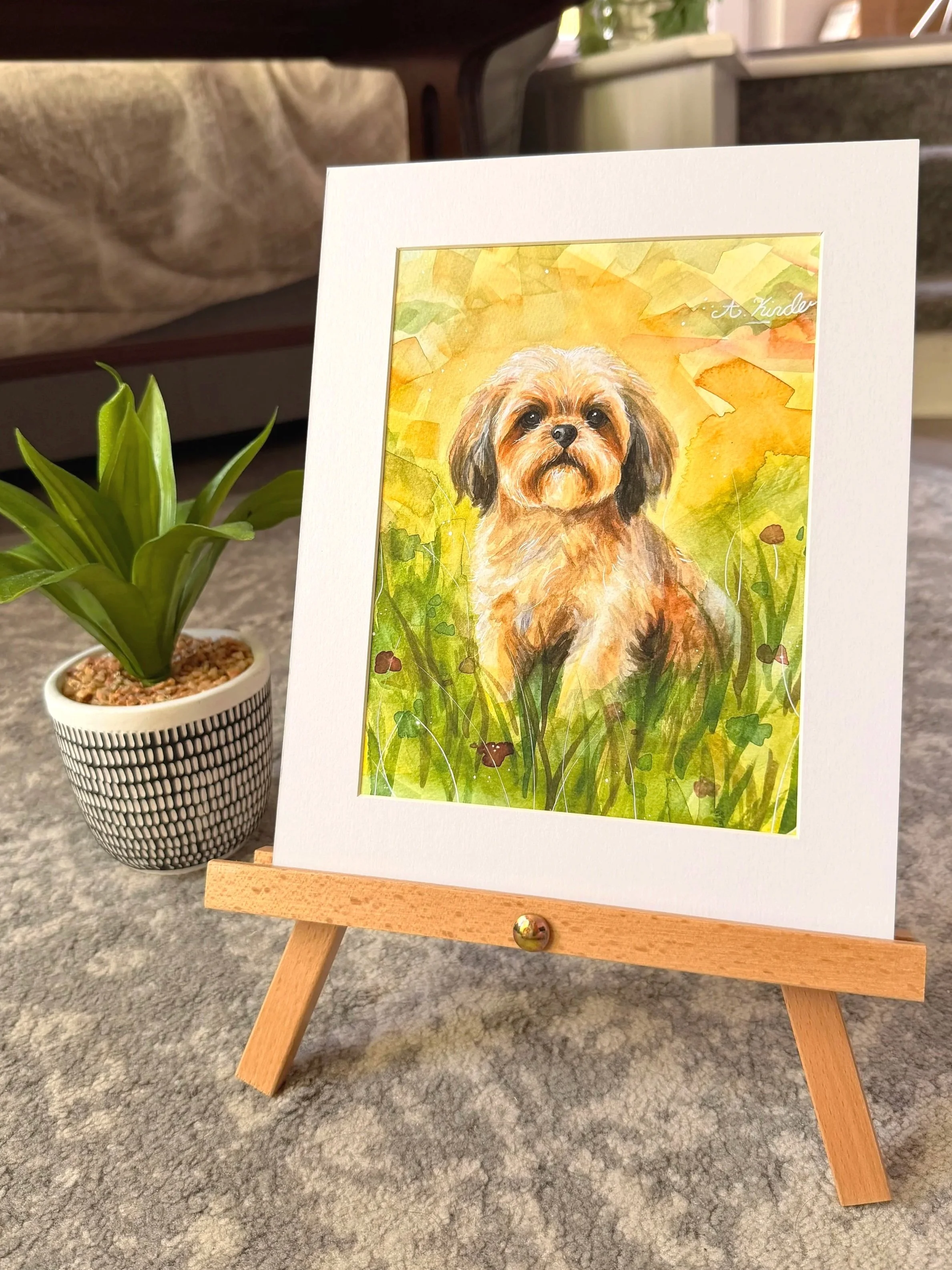 Shih Tzu Watercolour Print