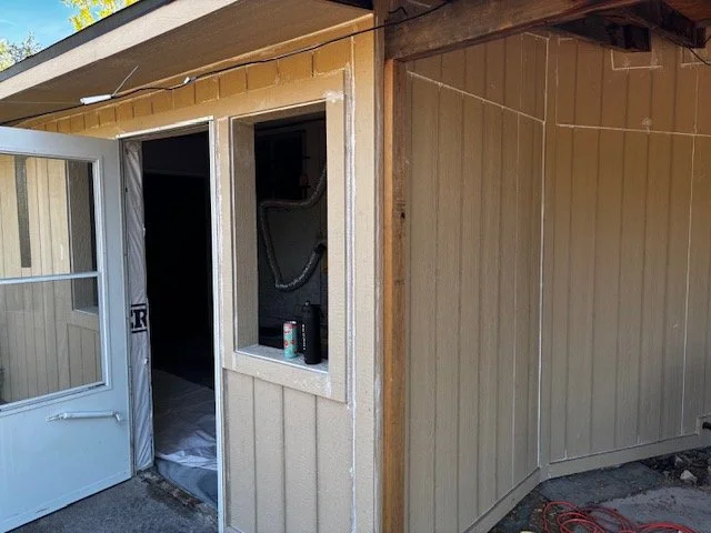 Home exterior before painting, second view