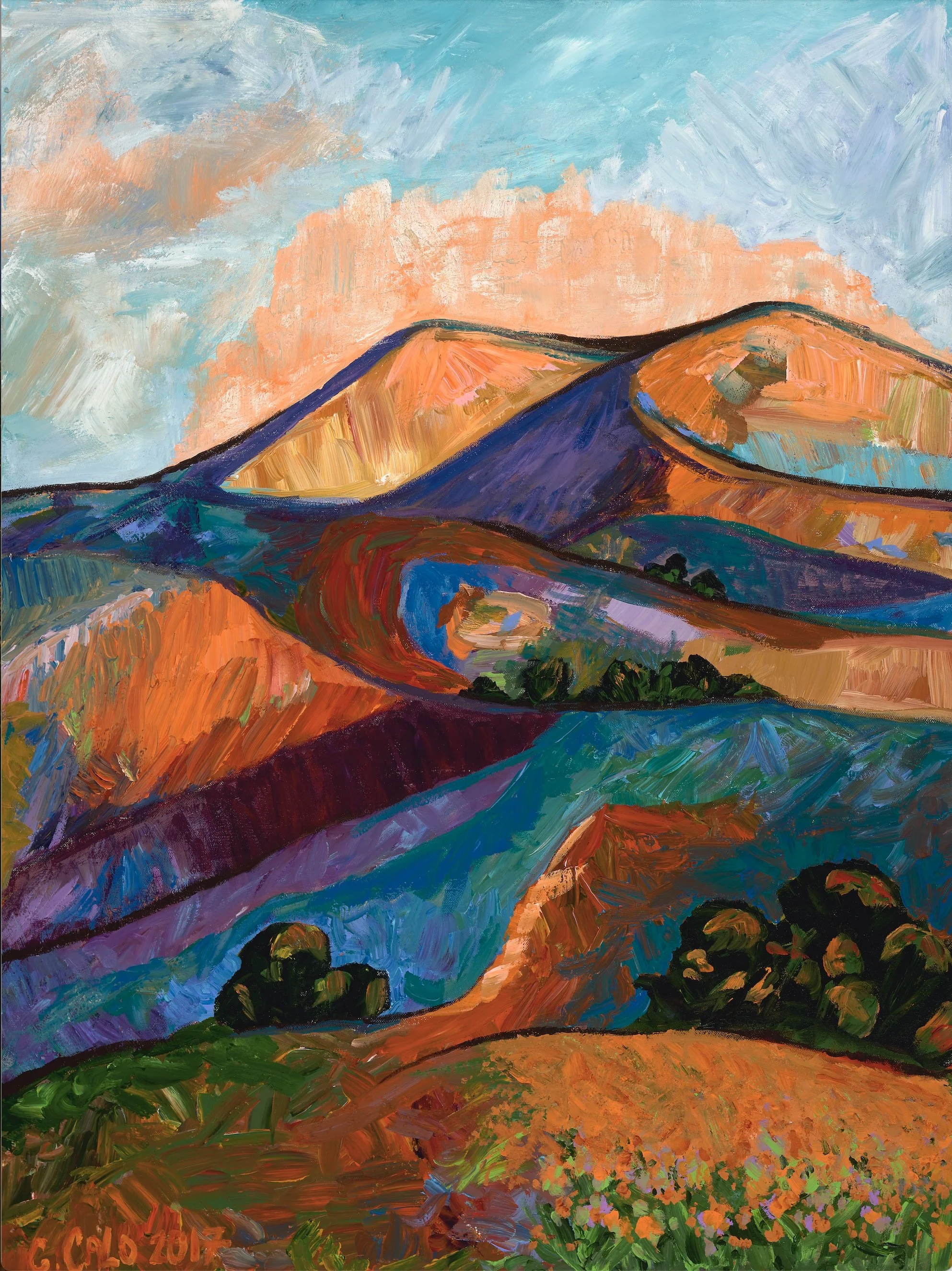 California Mountains with Poppies