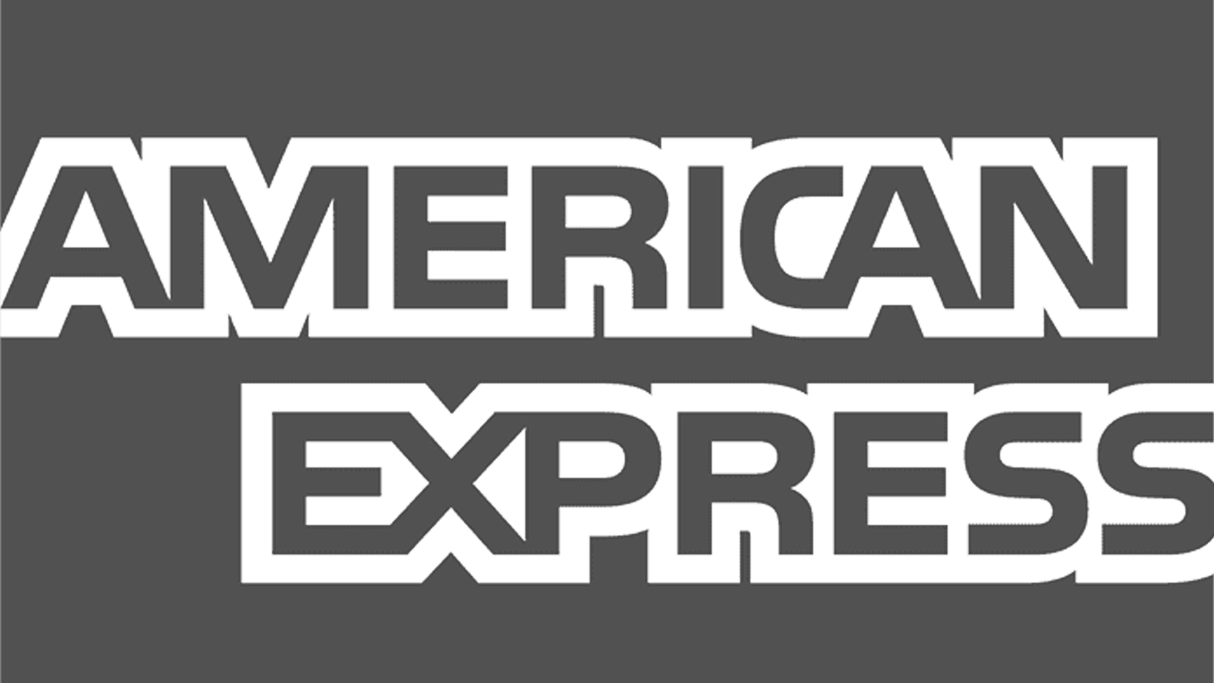 Text reading "AMERICAN EXPRESS" in bold white letters on a dark background.