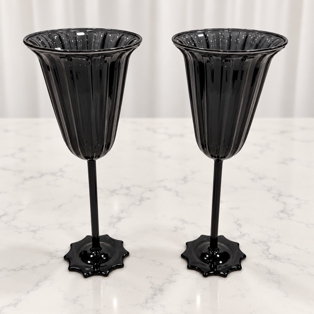 Smokey Black Wine Glasses