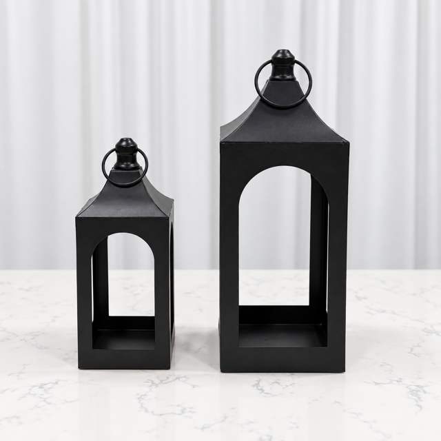 Modern Black Lanterns-set of 2