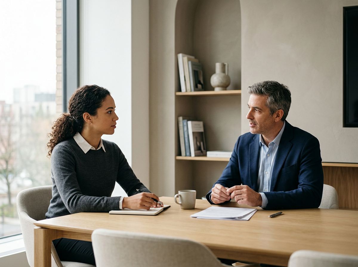 Meeting in a conference room