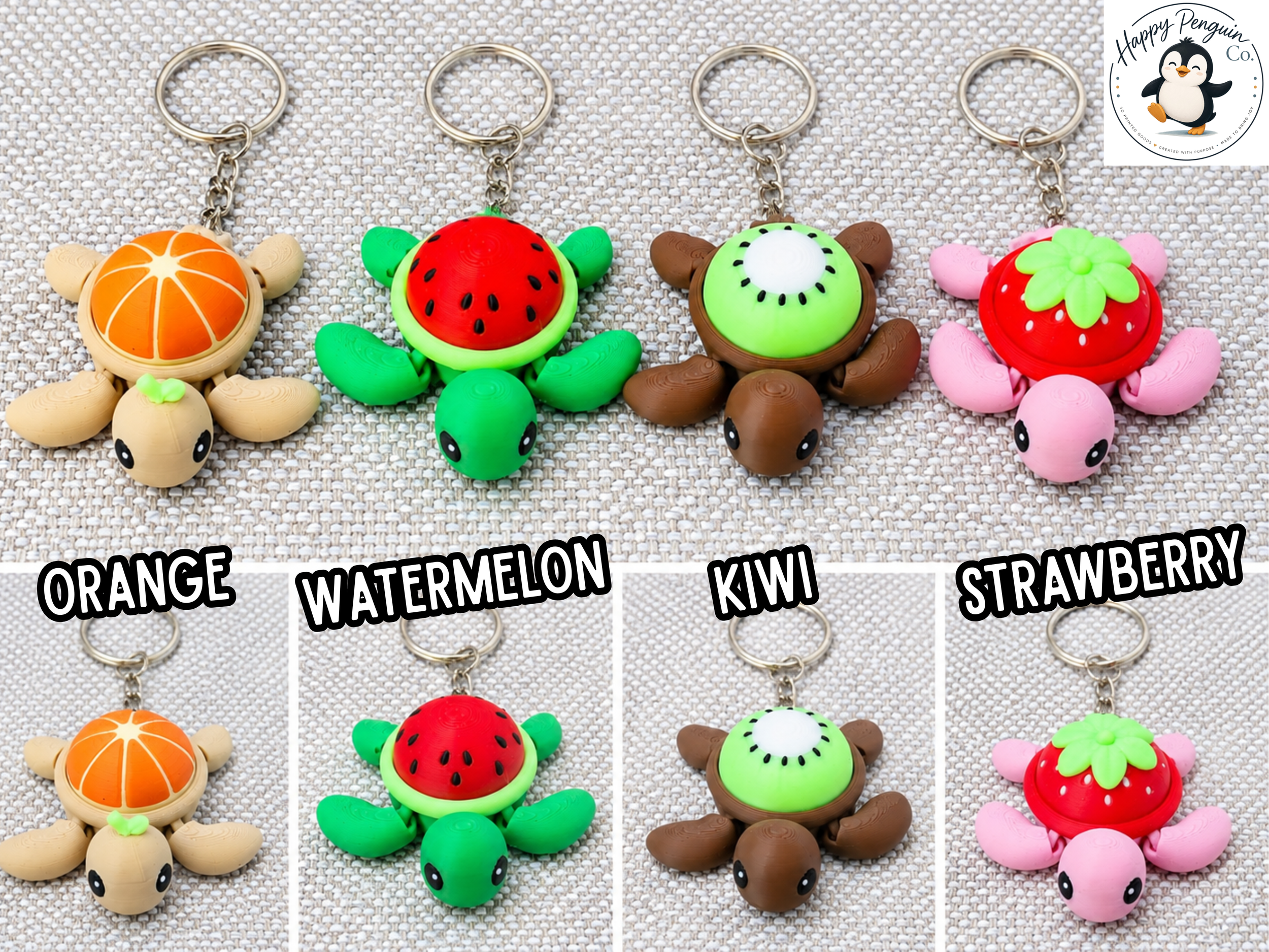 Fruit Turtle Clicker Keychains