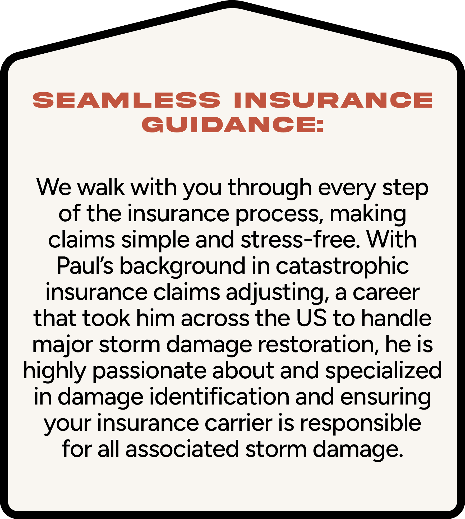 A document titled 'Seamless Insurance Guidance' with text explaining the insurance claim process and emphasizing stress-free claims handling, featuring a partial snapshot of the full page.