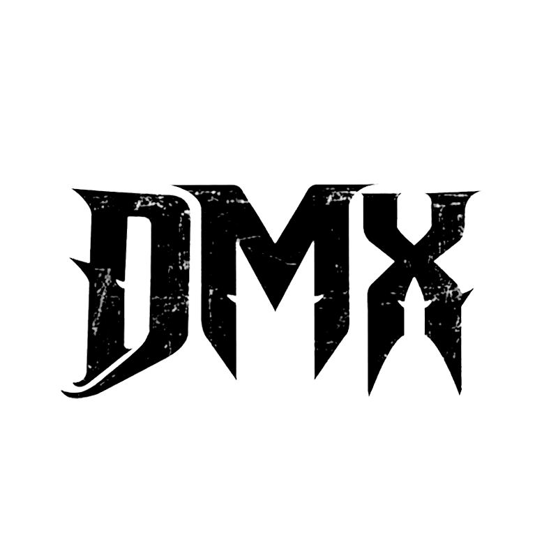 Black logo with the letters D and M X stylized in a sharp, edgy font on a white background.