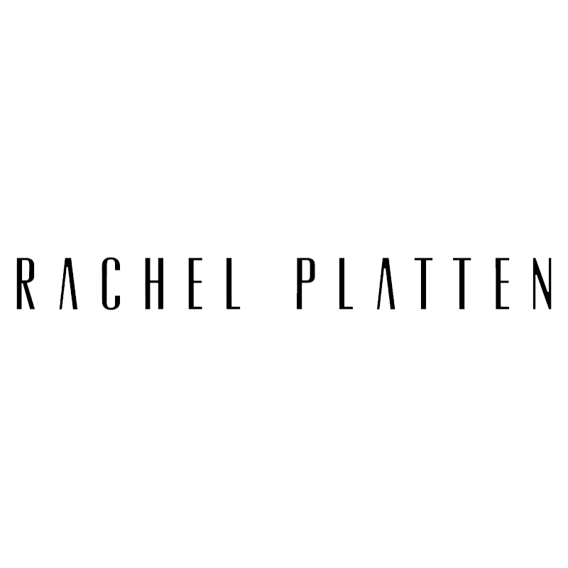 A black and white logo with a stylized face and the name Rachel Platten below it.