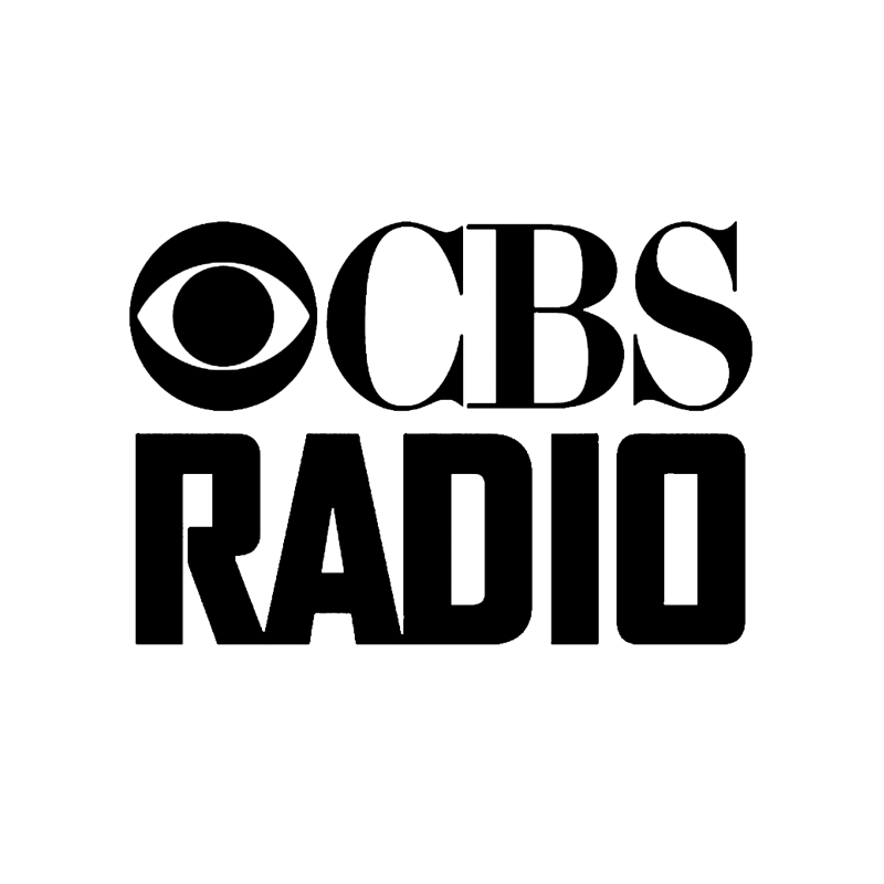 The CBS Radio logo in outline style on a black background.