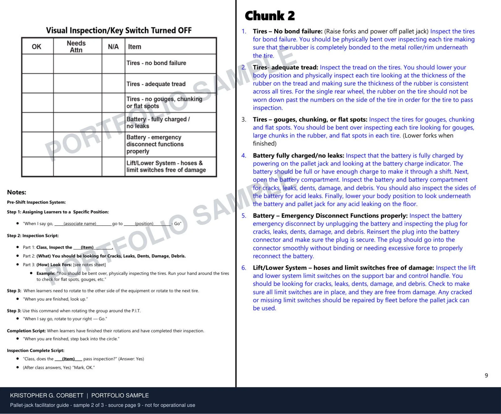 Pallet-Jack Facilitator Guide · Sample 2 of 3. The I Do / We Do / You Do progression scaffolds practical skill development.