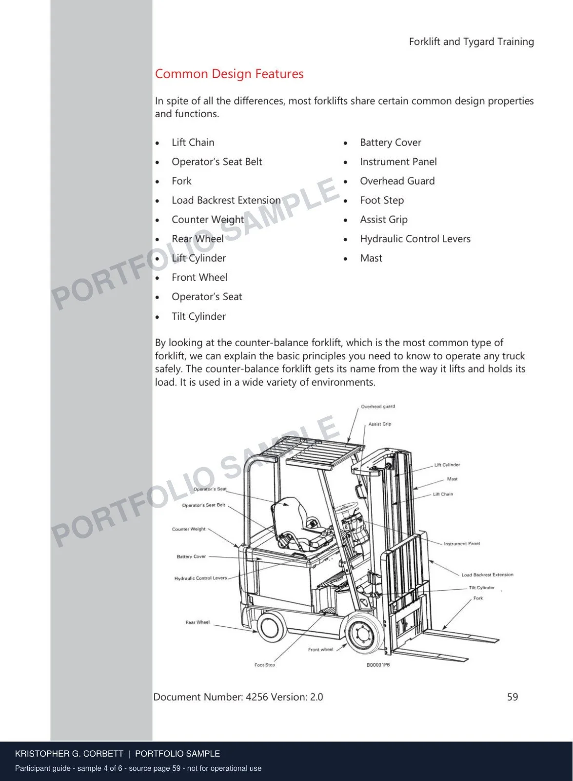 Participant Guide · Sample 4 of 6. Equipment identification combines a diagram with a component vocabulary.