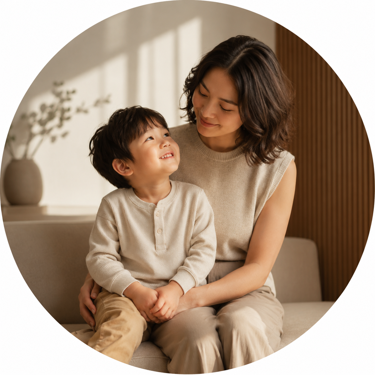 Parent and child in a warm, welcoming setting representing children's dental care at Fort Dental Clinic.