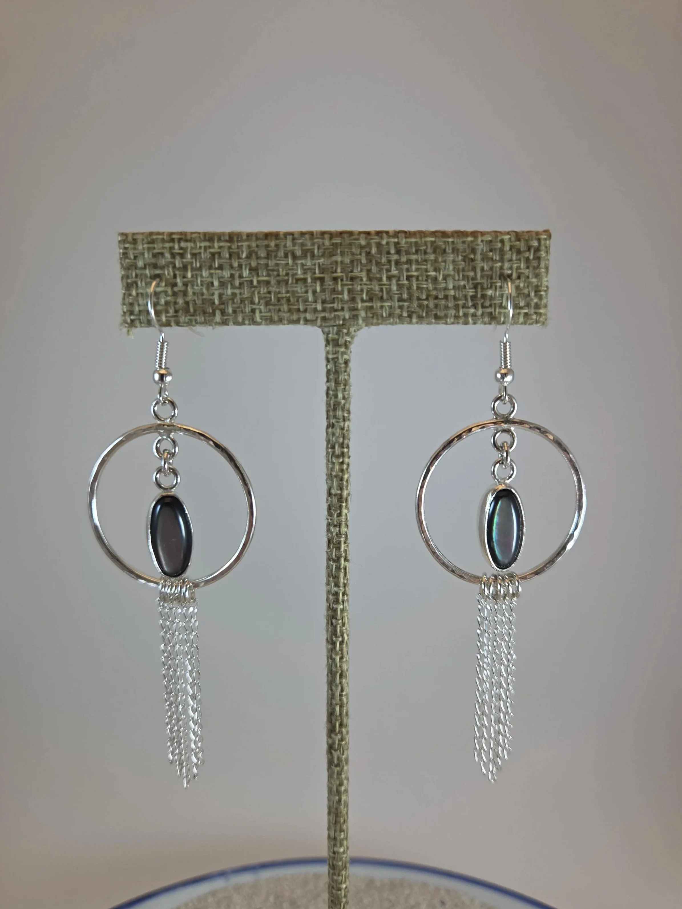 Tahitian Mother of Pearl Fringe Earrings