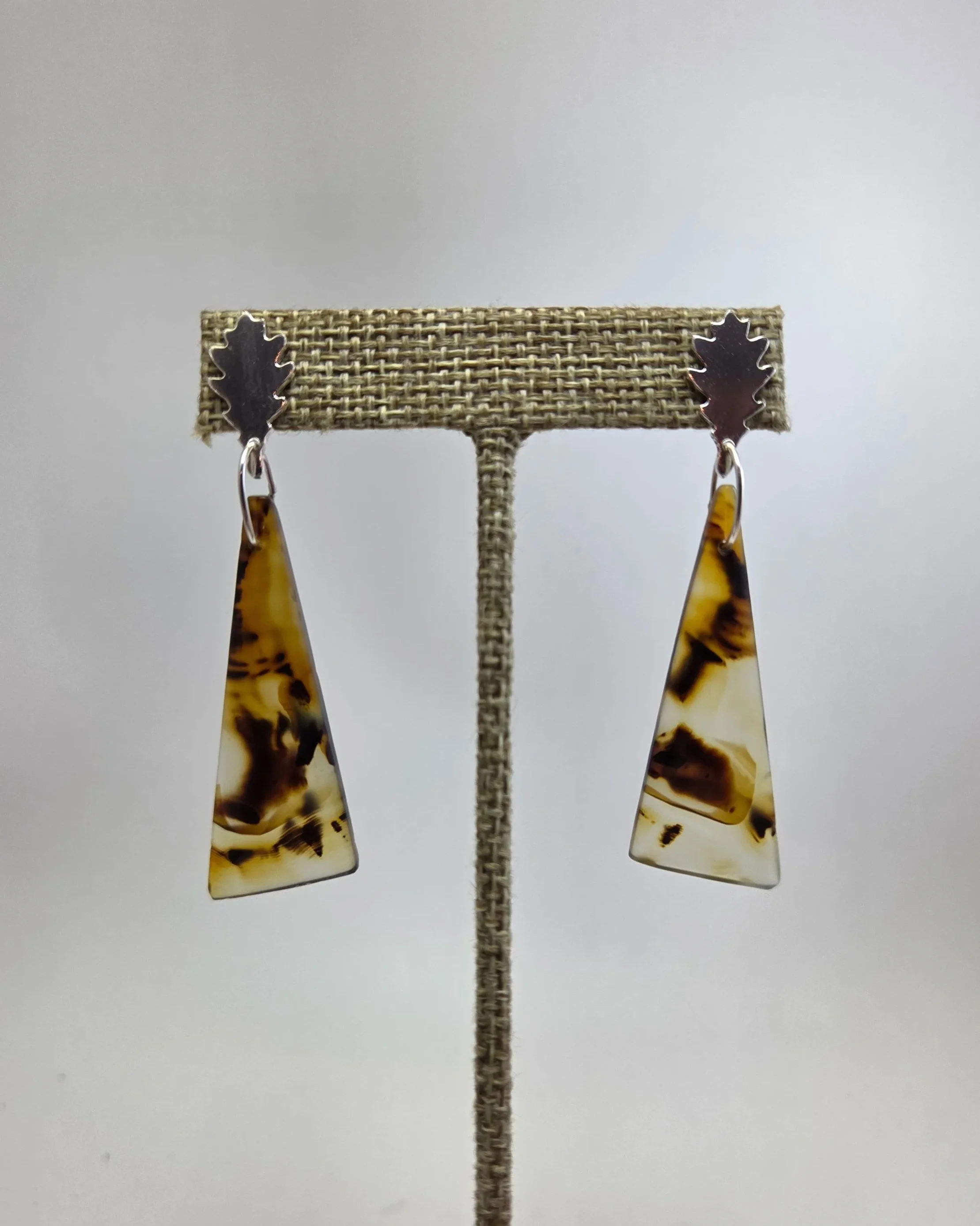 Montana Agate Oak Leaf Earrings