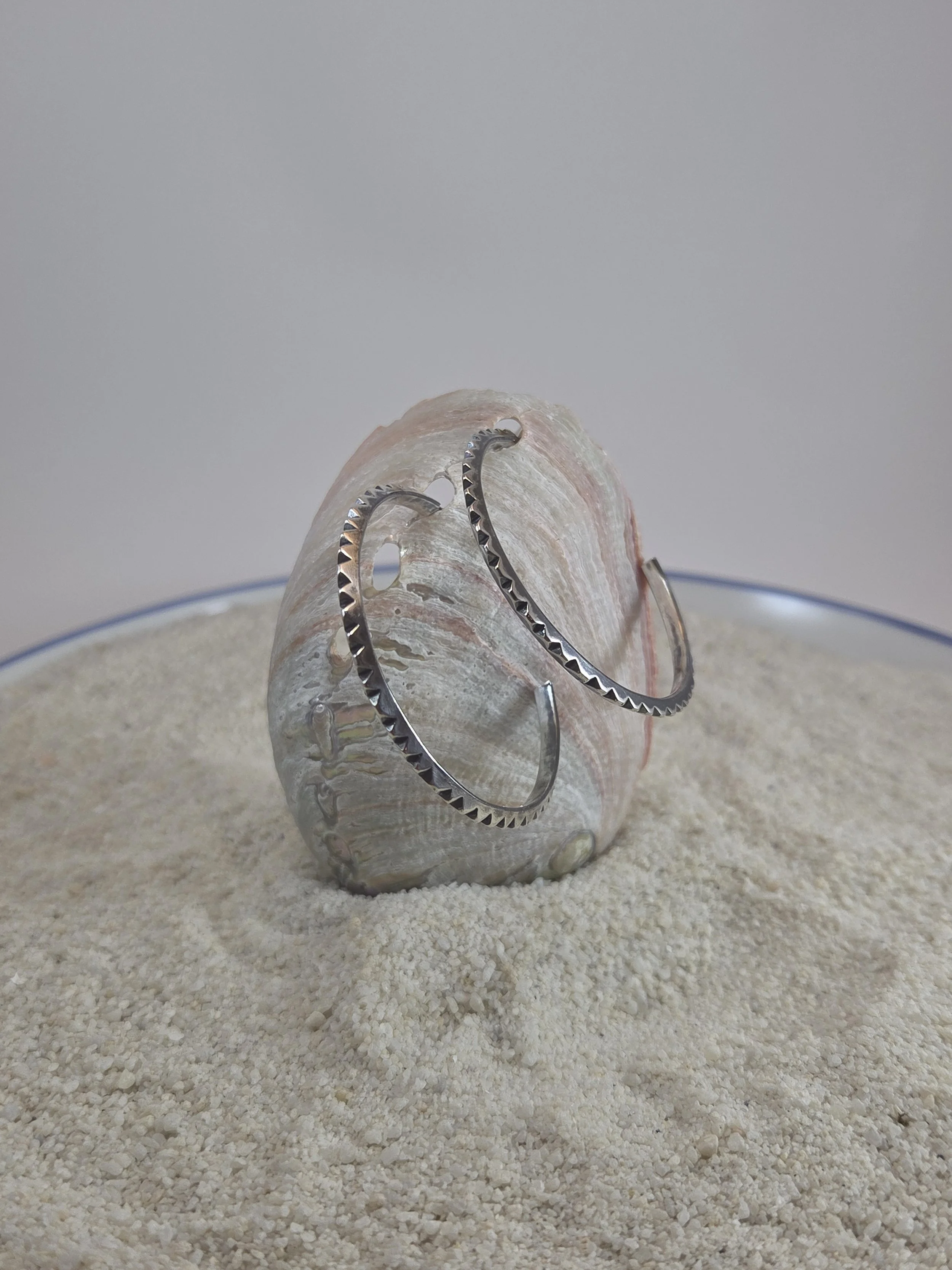 Toblerone Sterling Silver Hoop Earrings