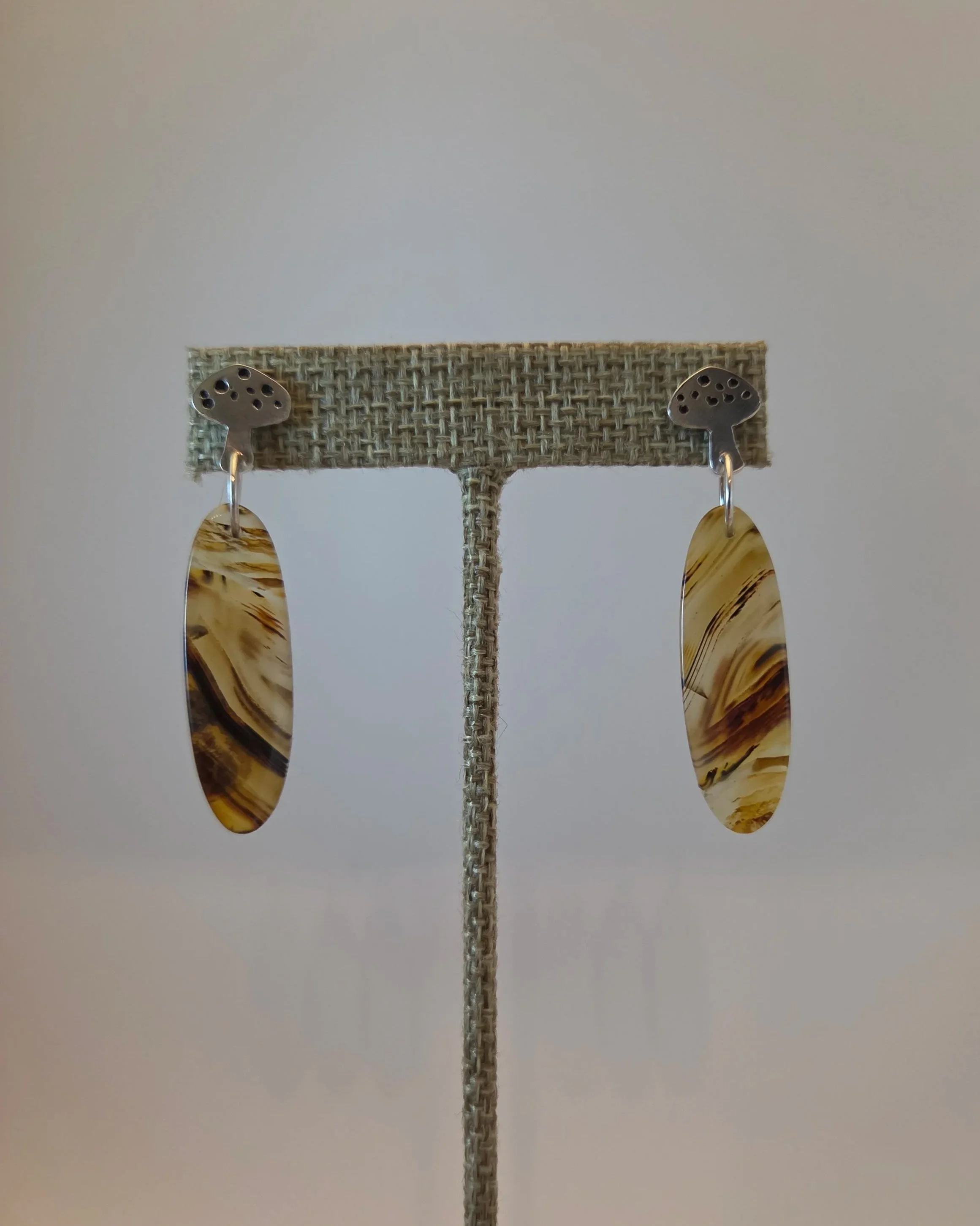 Montana Agate Mushroom Earrings