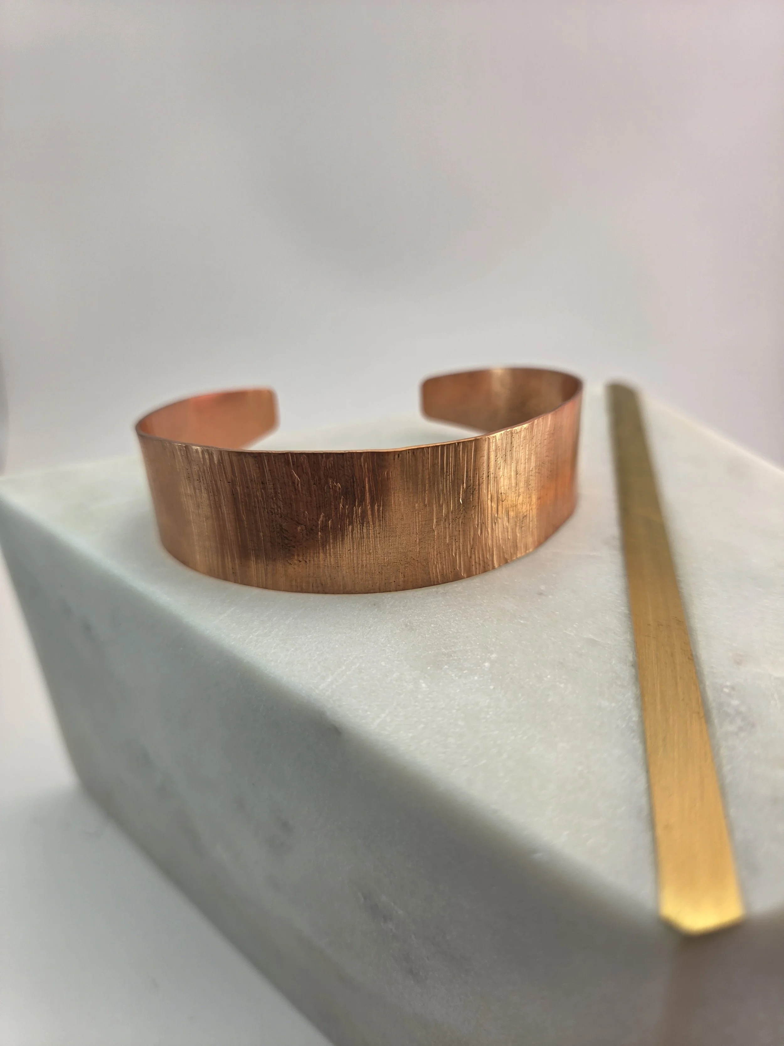 Copper Hammered Cuff Bracelet