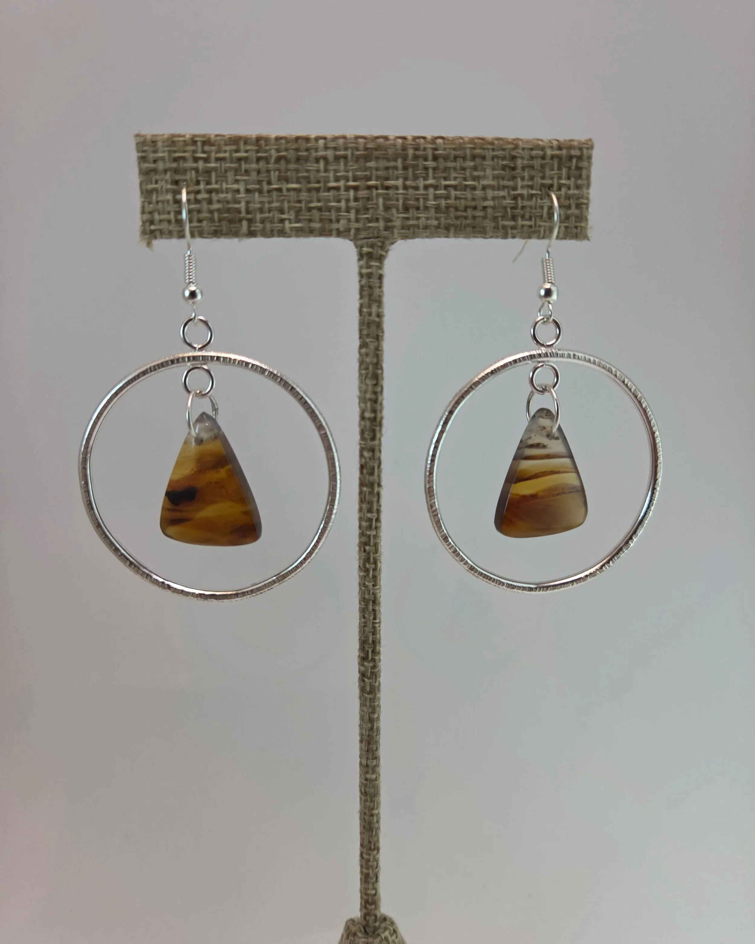Montana Agate Circle Earrings