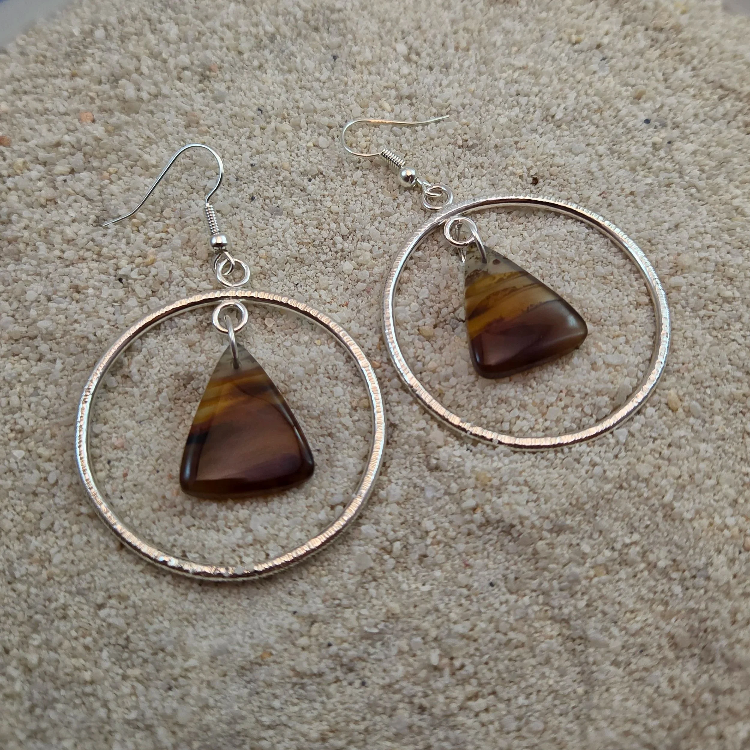 Montana Agate Circle Earrings