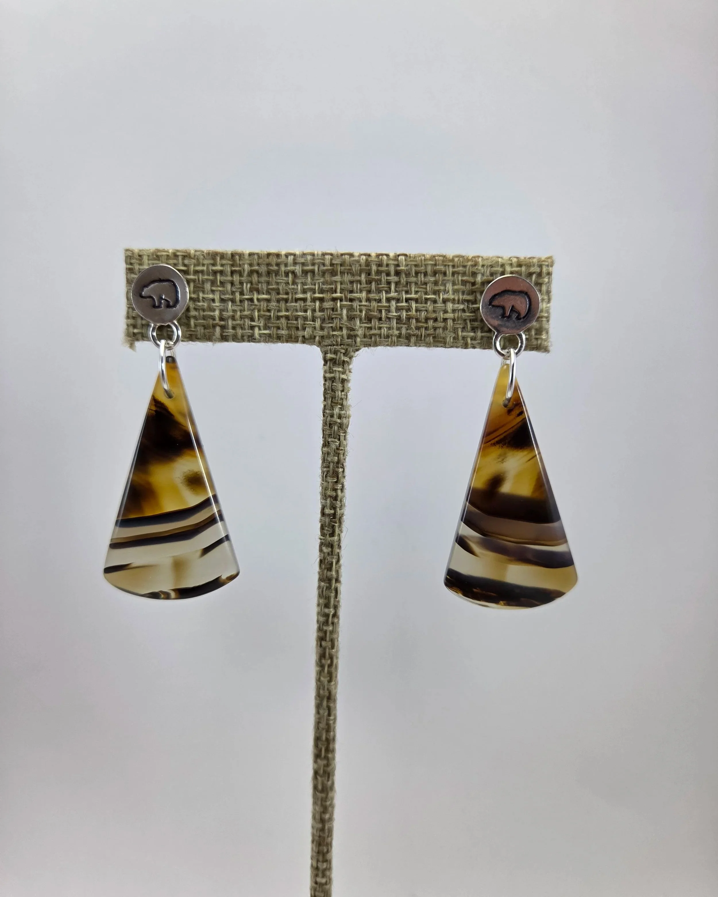 Montana Agate Bear Earrings