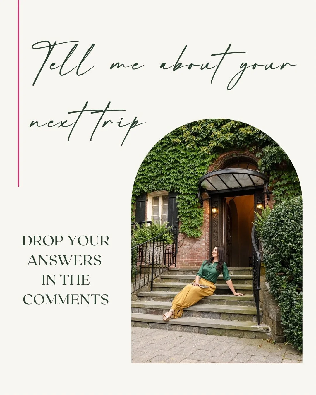 I don&rsquo;t start with destinations, I start with questions.

The answers tell me everything I need before I ever open a map.

How do YOU travel? Comment 👇🏼 or DM me with your answers!