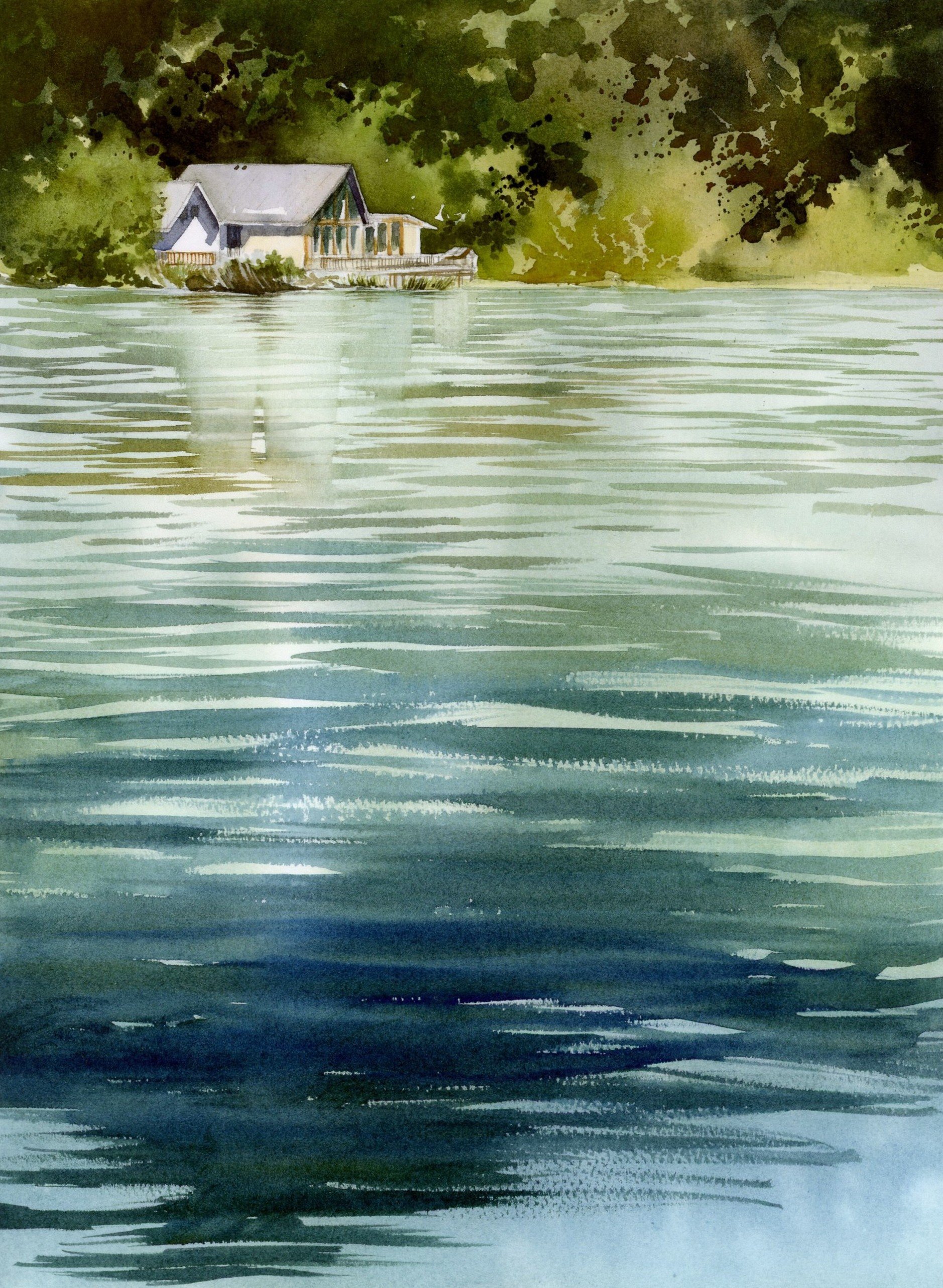 By the water