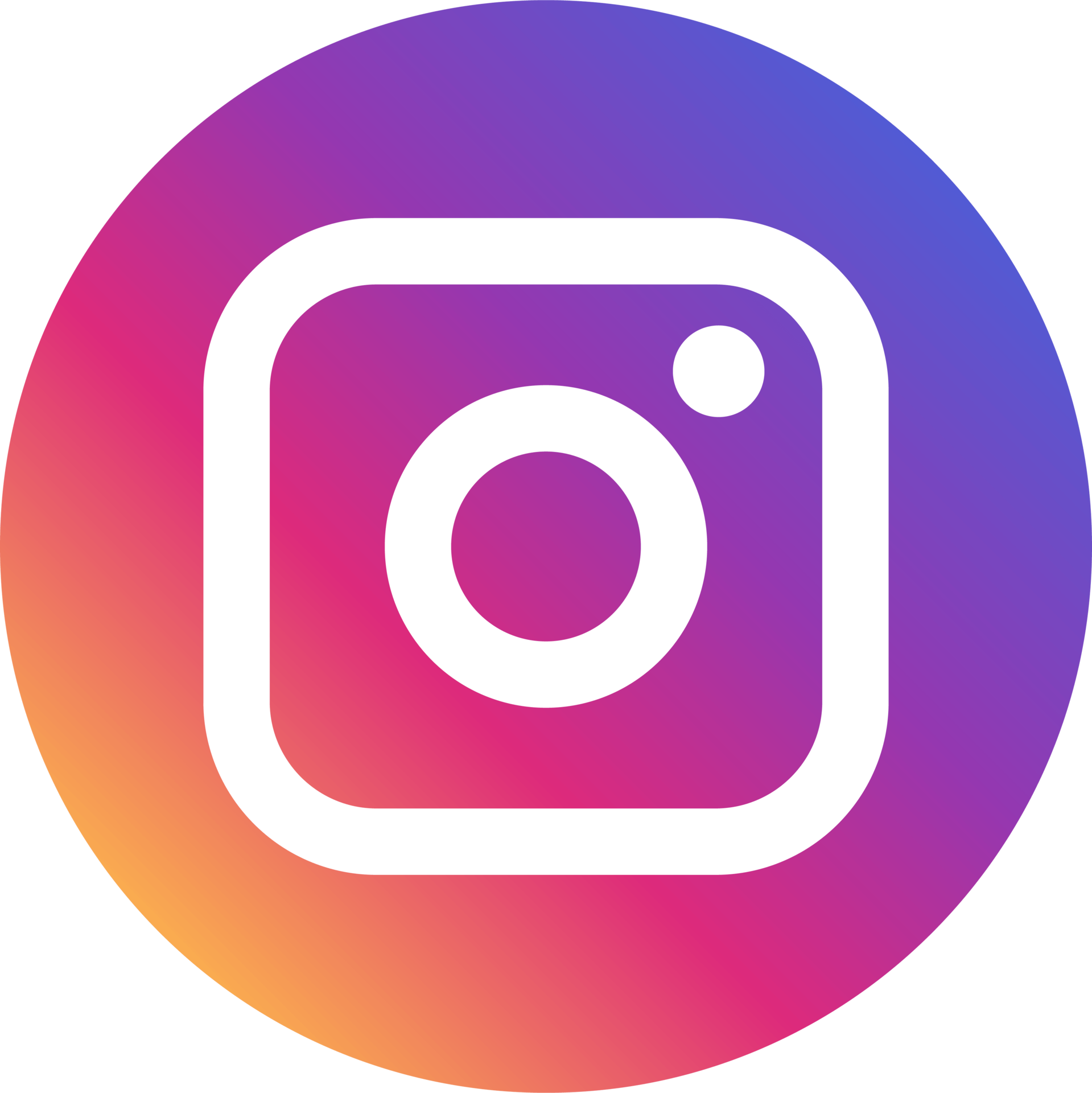 Close-up of the Instagram app icon featuring a white outline of a camera on a gradient background transitioning from pink to purple to blue.