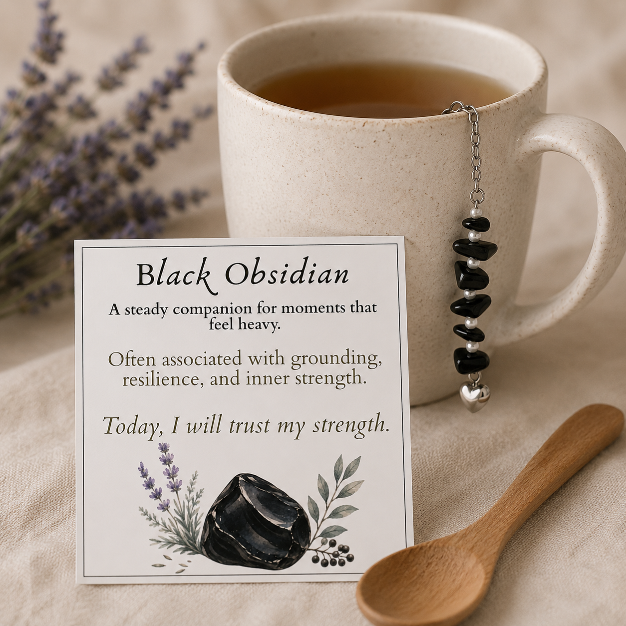 Black Obsidian Tea Strainer Set