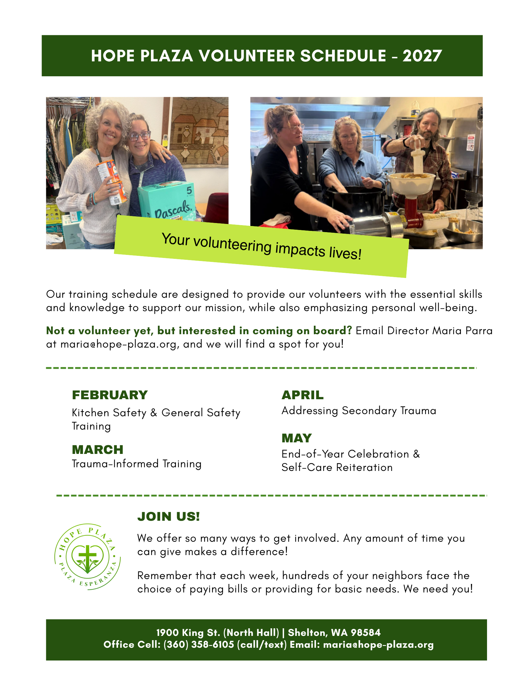 Volunteer Training | Spring 2027 (TBD)