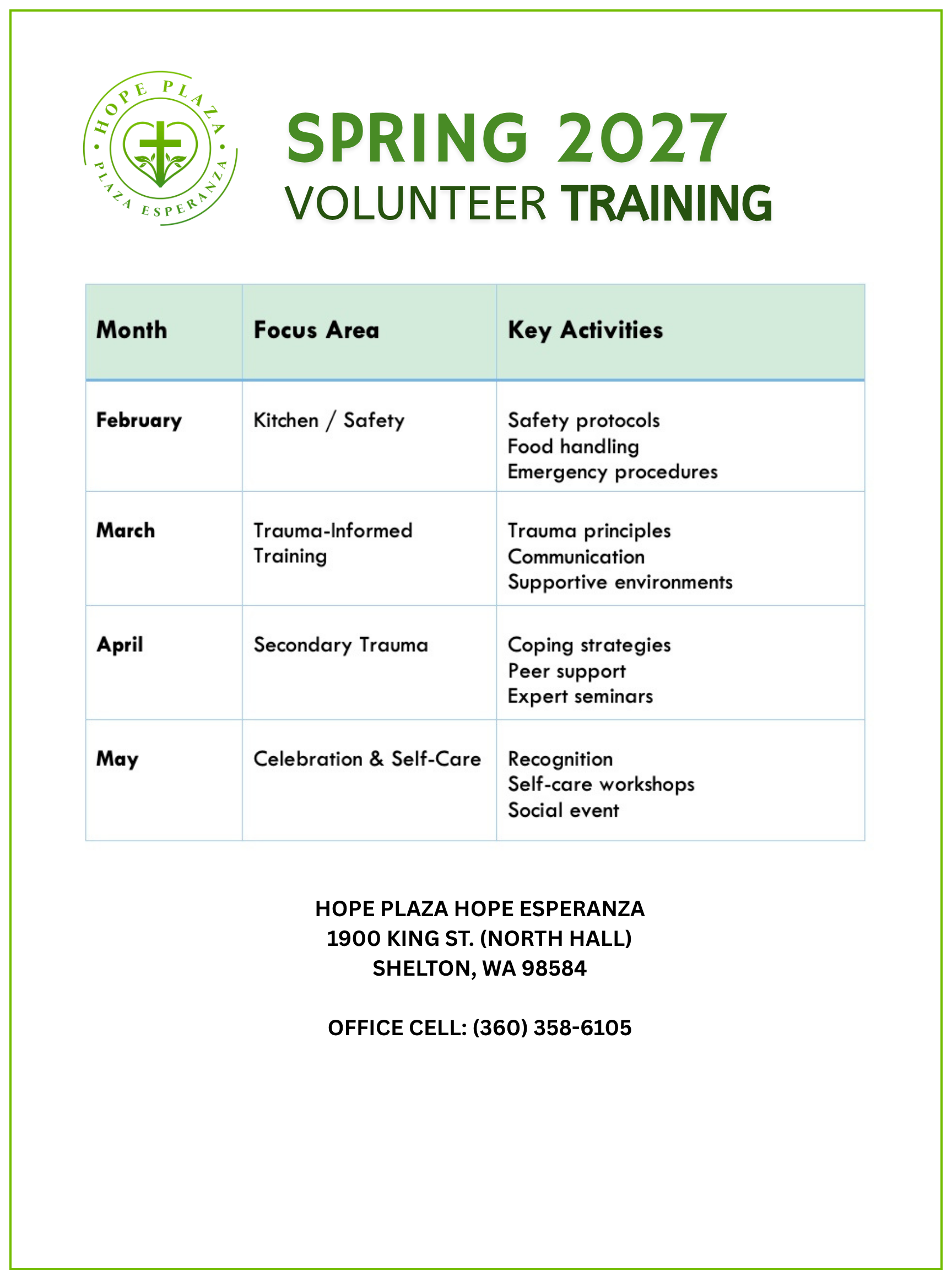 Volunteer Training | Spring 2027