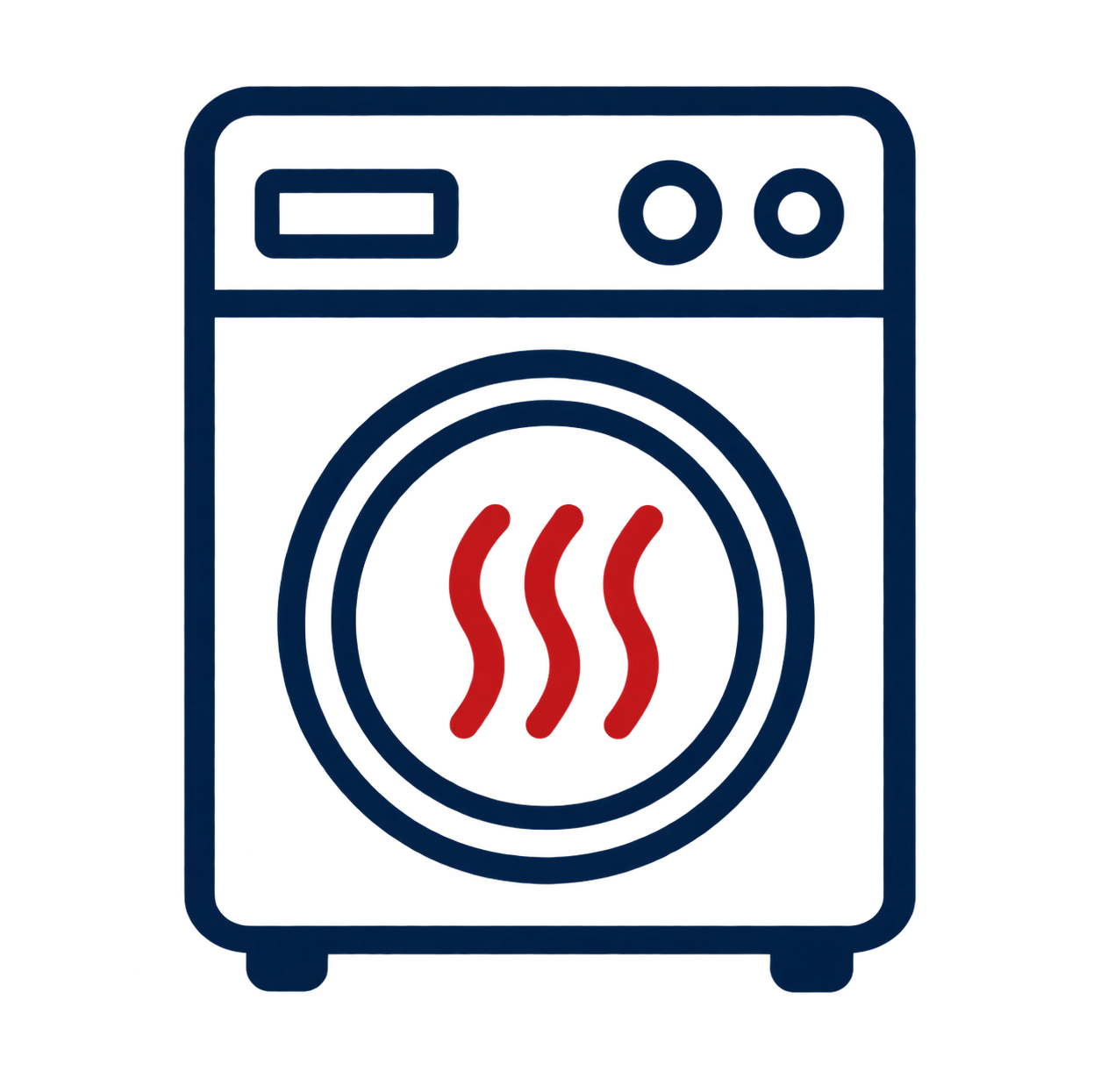 Clothes dryer icon representing improved dryer performance and appliance life.