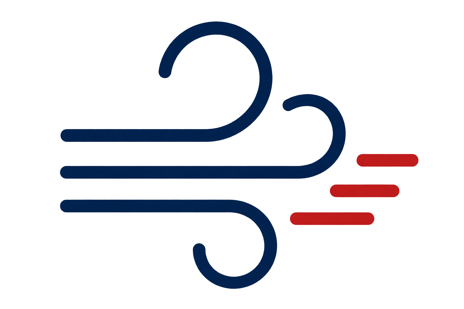 Airflow icon representing improved dryer vent airflow and efficiency.