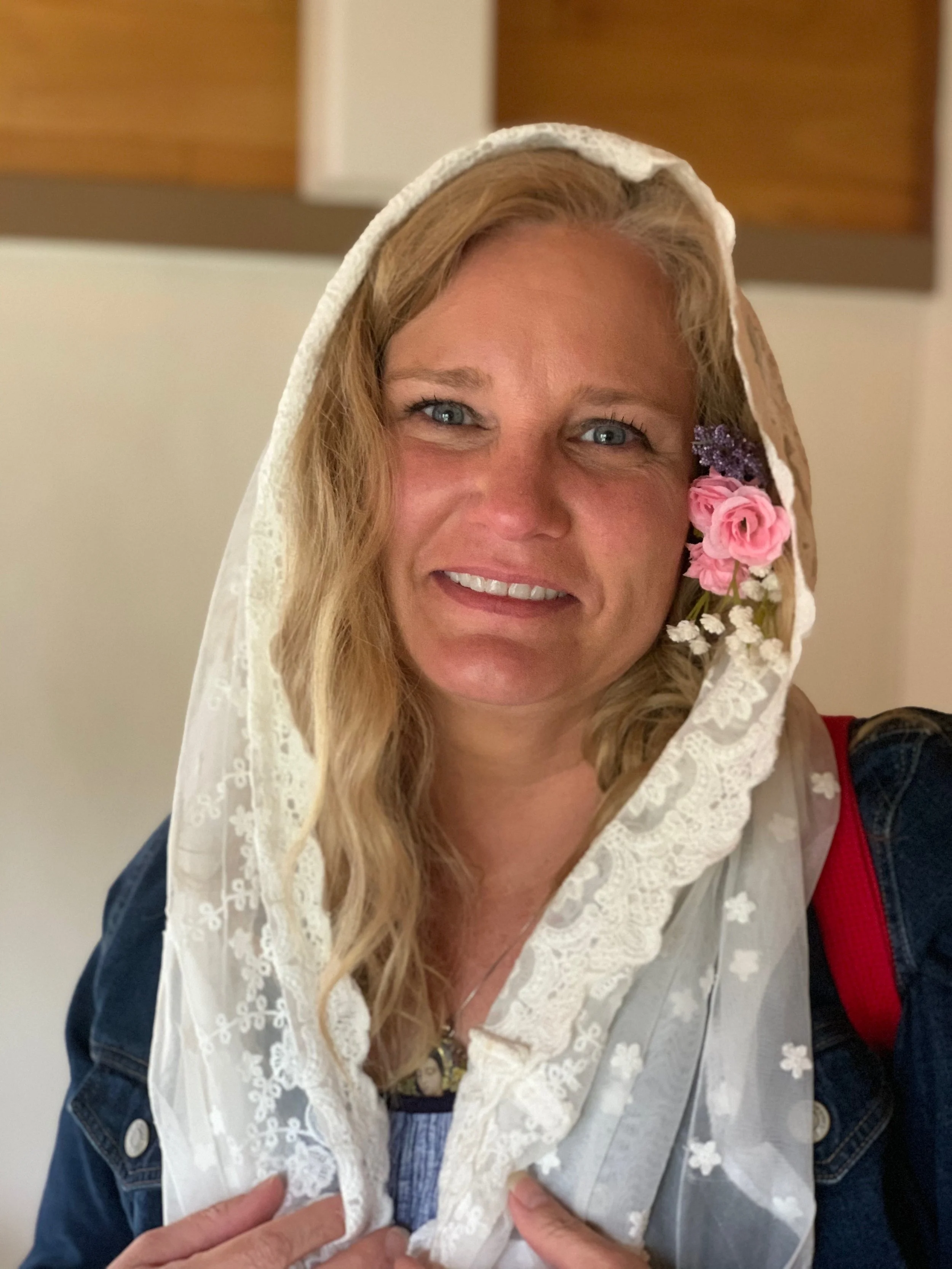 Susan Skinner with veil