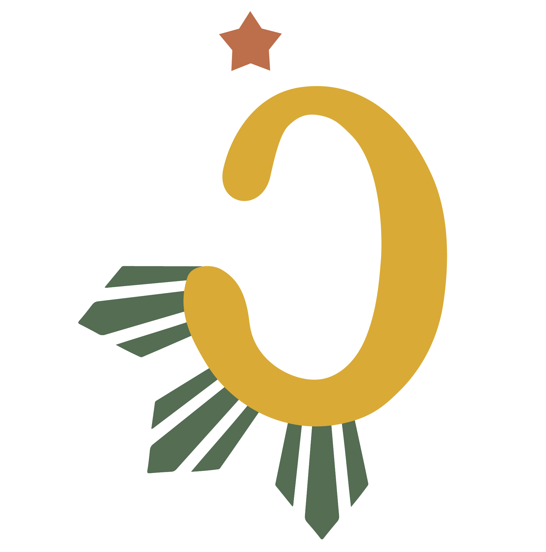 [Re]Story Community Care Logo: Baybayin script in yellow with green Philippine sun around it and a red star above.