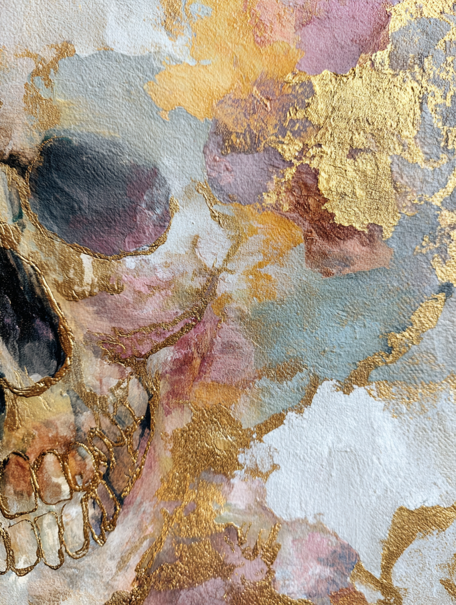 Four Ationnettes original art stationery. Beautiful watercolor skull from Four Antoinettes' collection named Faire le Mort. The full collection will be released in fall 2026.
