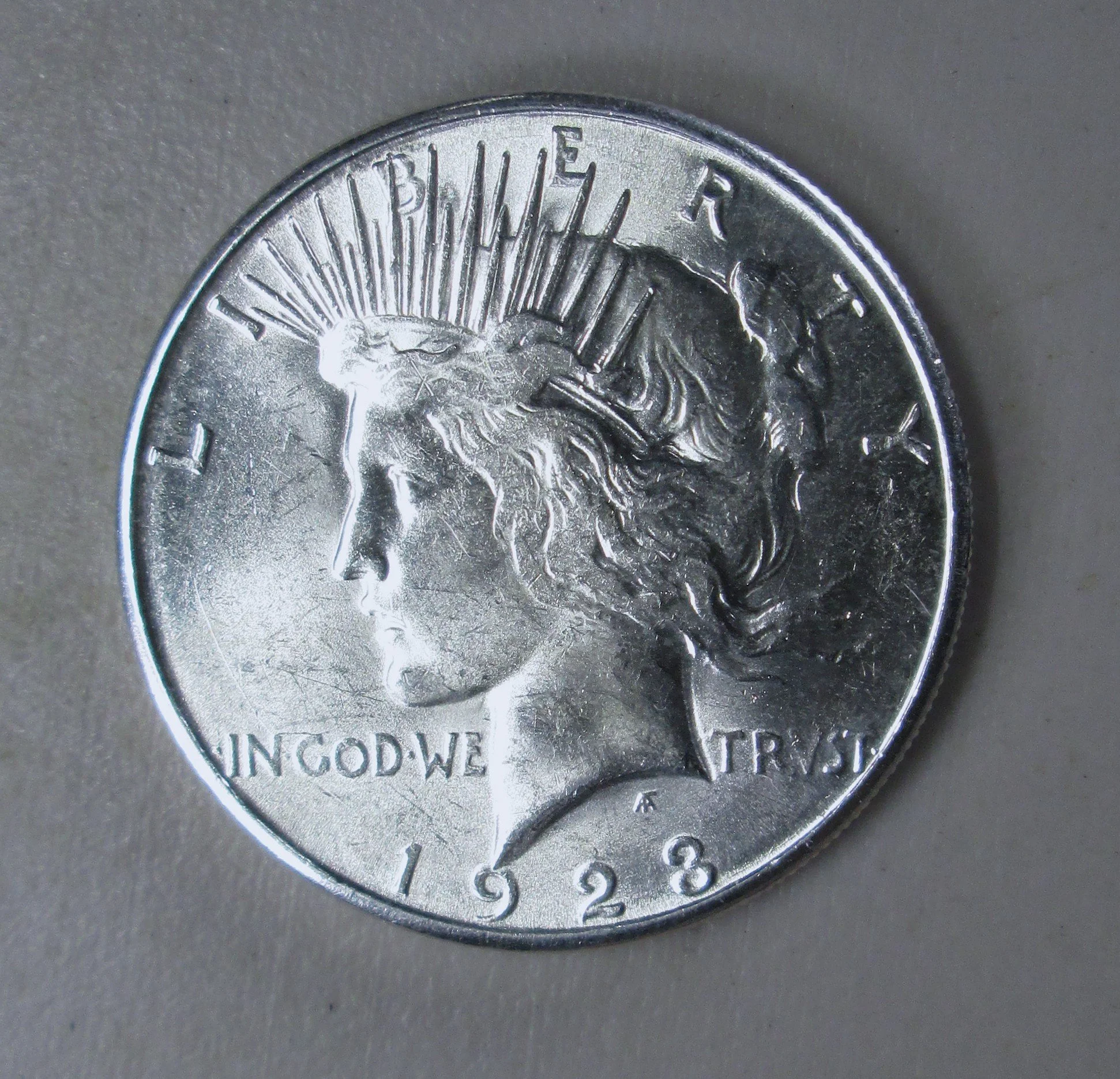 1923 S Peace Dollar Almost Uncirculated