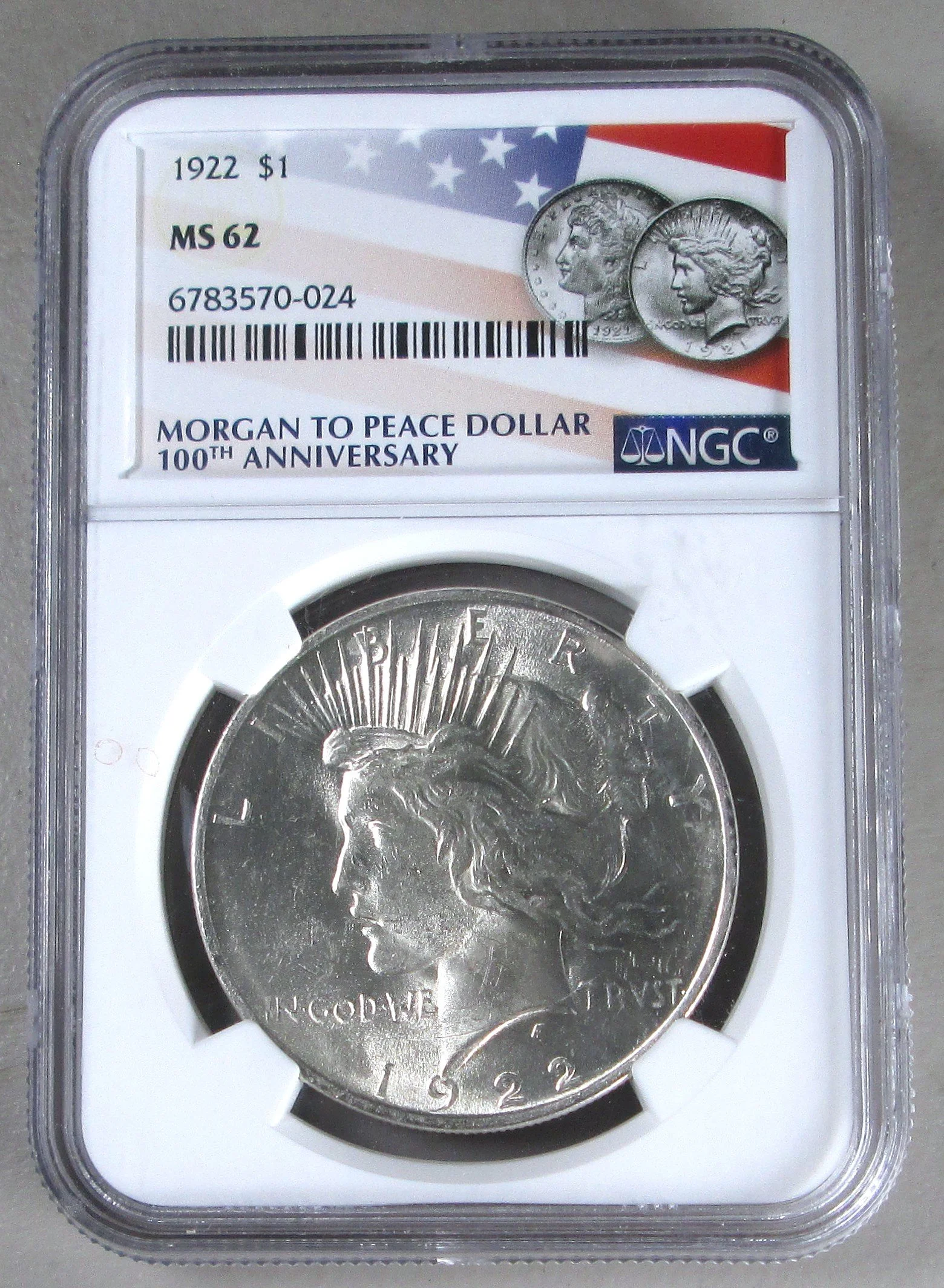 1922 P Peace Dollar MS62