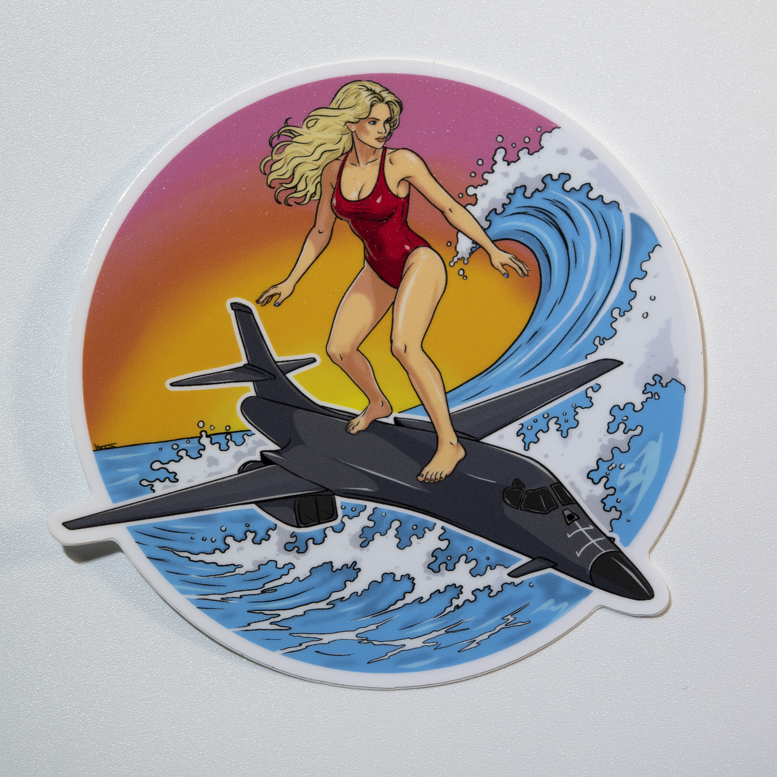 B-1 Surfing Sticker