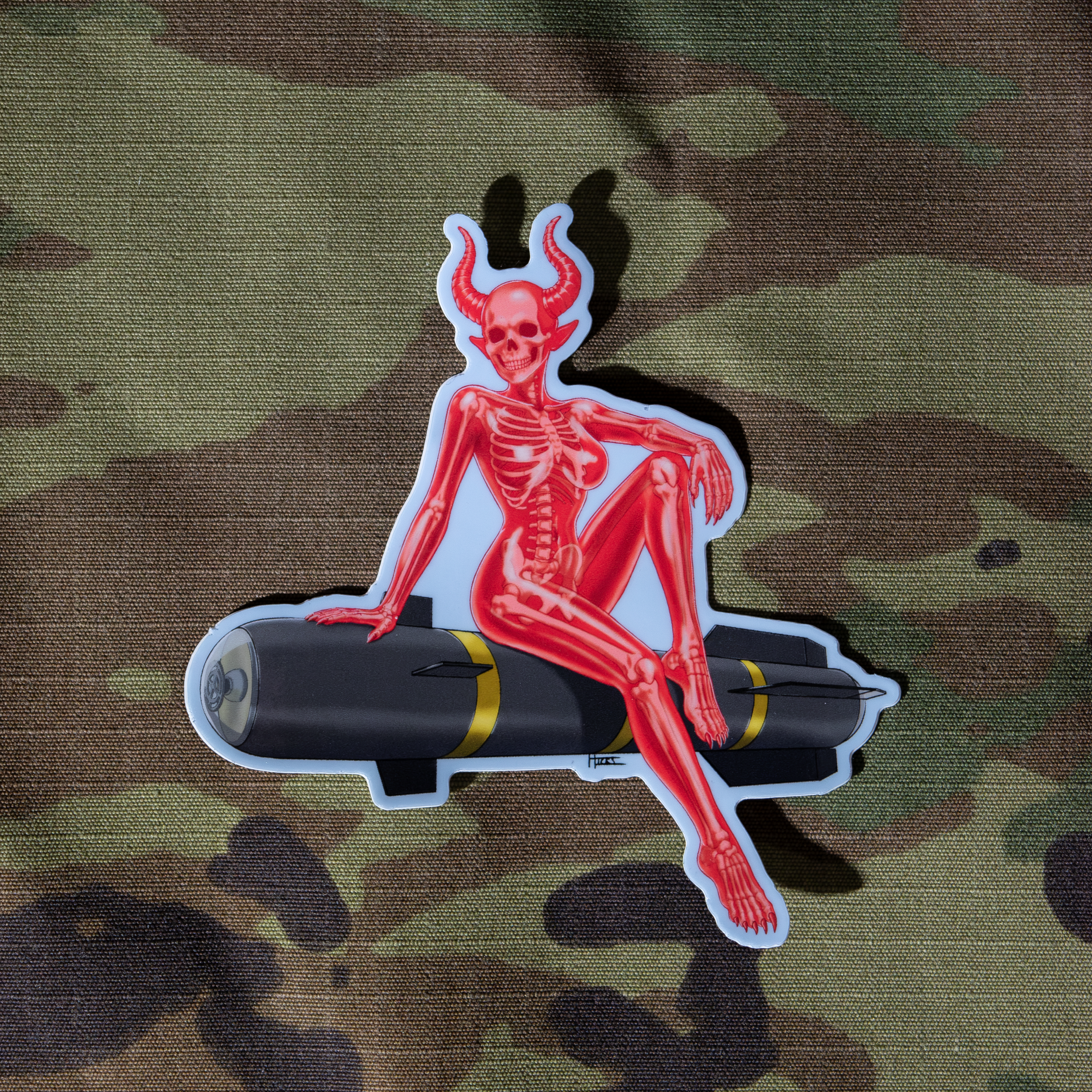 Hellfire X-Ray Demon Pinup Sticker 2 Pack
