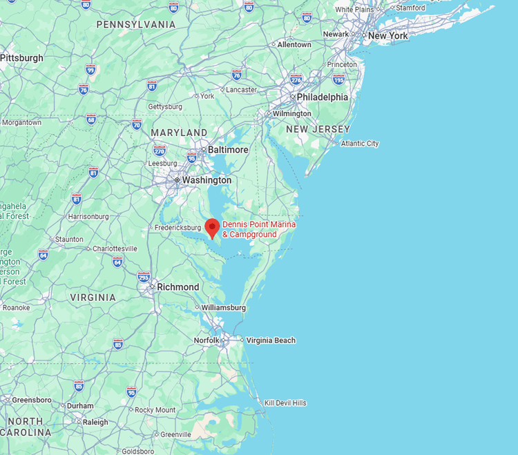 Map of Dennis Point location