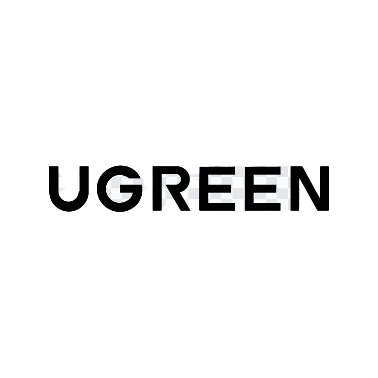 The word 'UGREEN' in bold black and white letters on a black background.