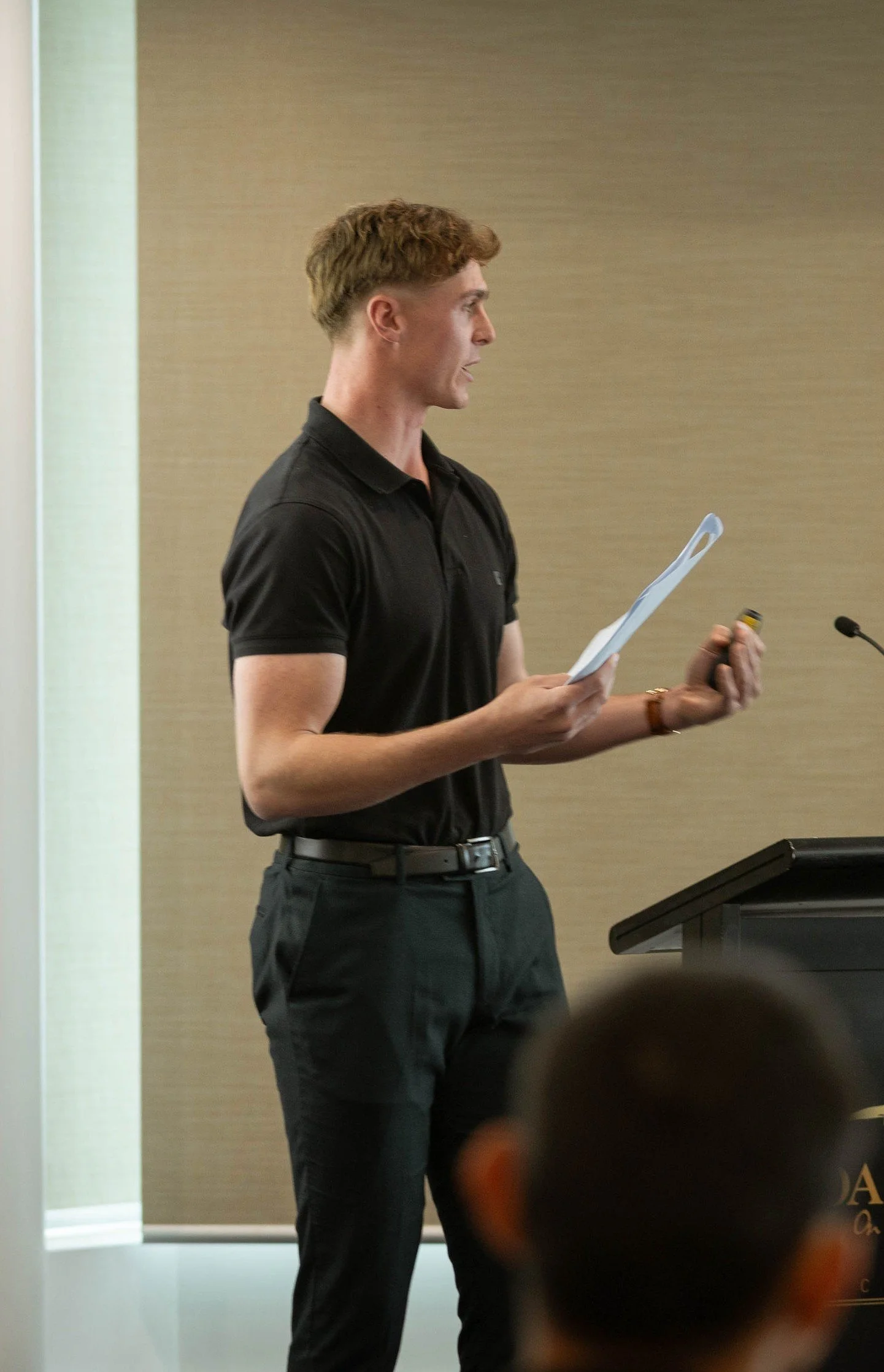 A man leading a lecture