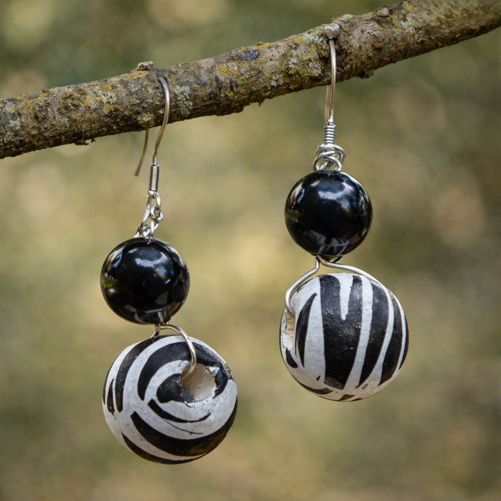 Zebra Driftwood Print Earrings