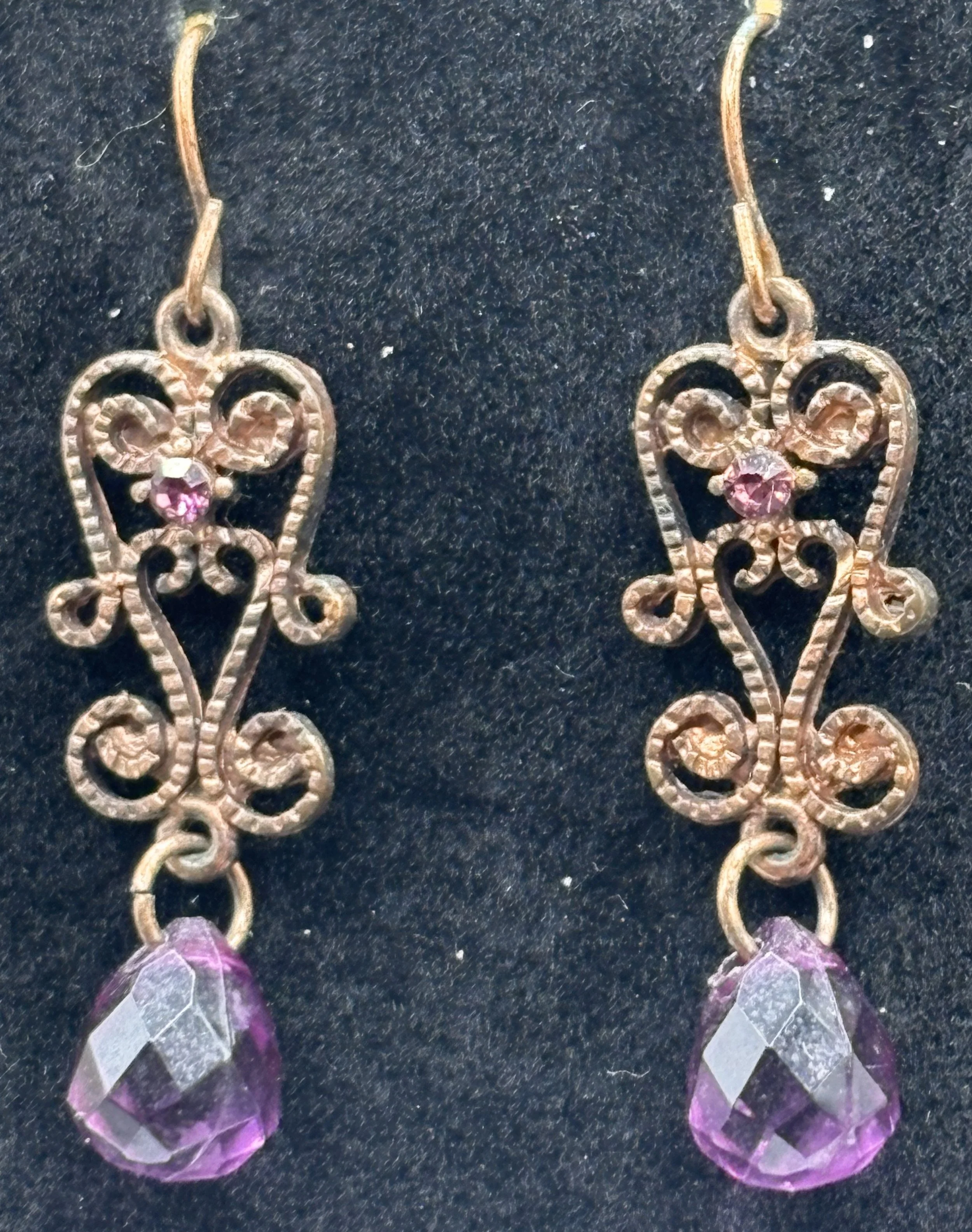 Purple Brass Earring