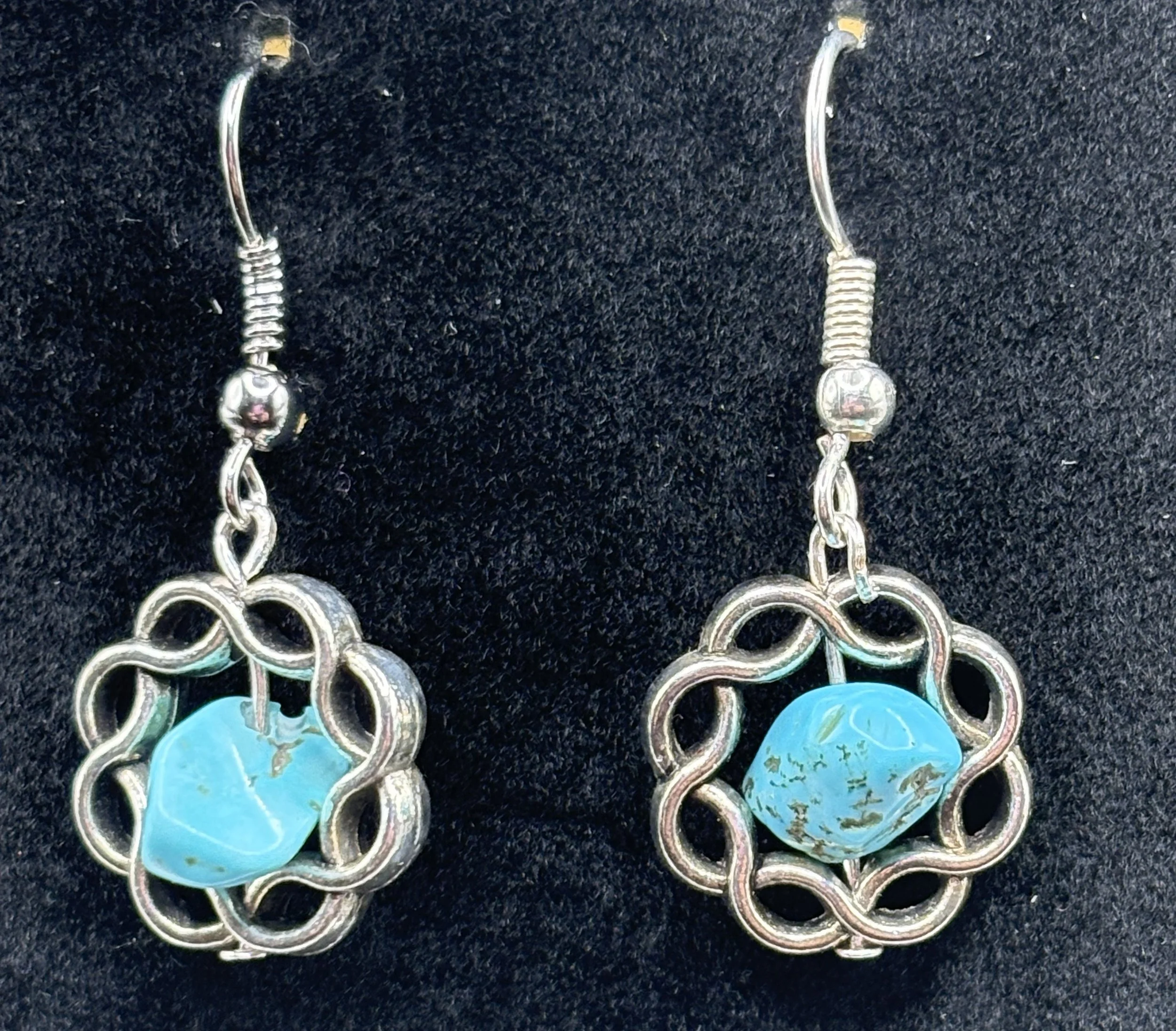Turquoise with Silver Infinity Knot