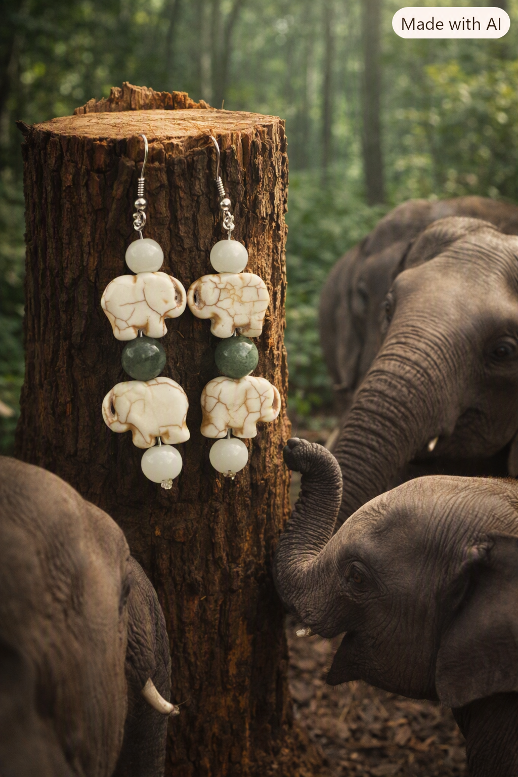 Elephant Family Earring Set